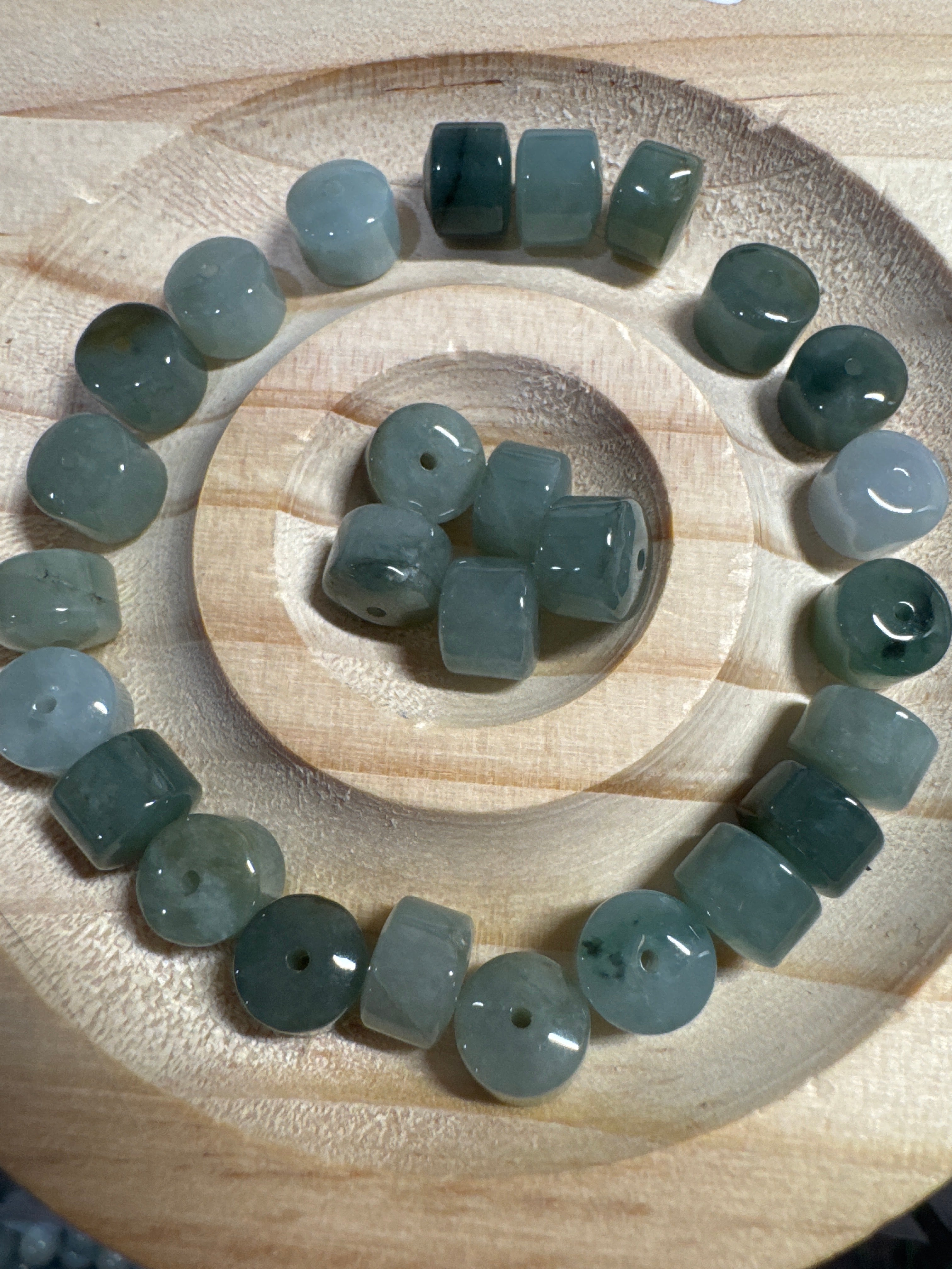 Loose Burma Jade Beads 6*8mm 1pcs