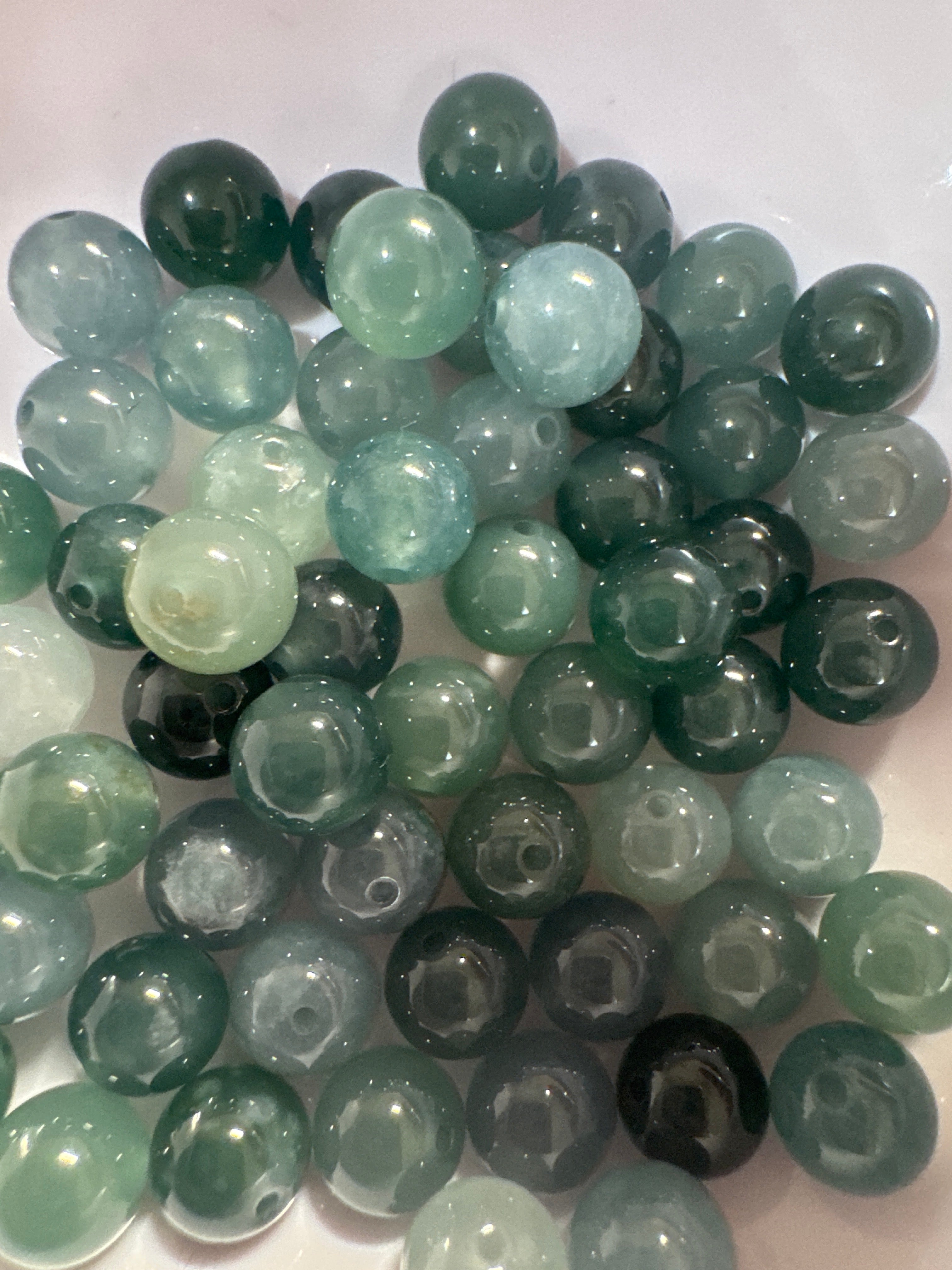 Loose Burma Jade beads 7.8mm 1pcs