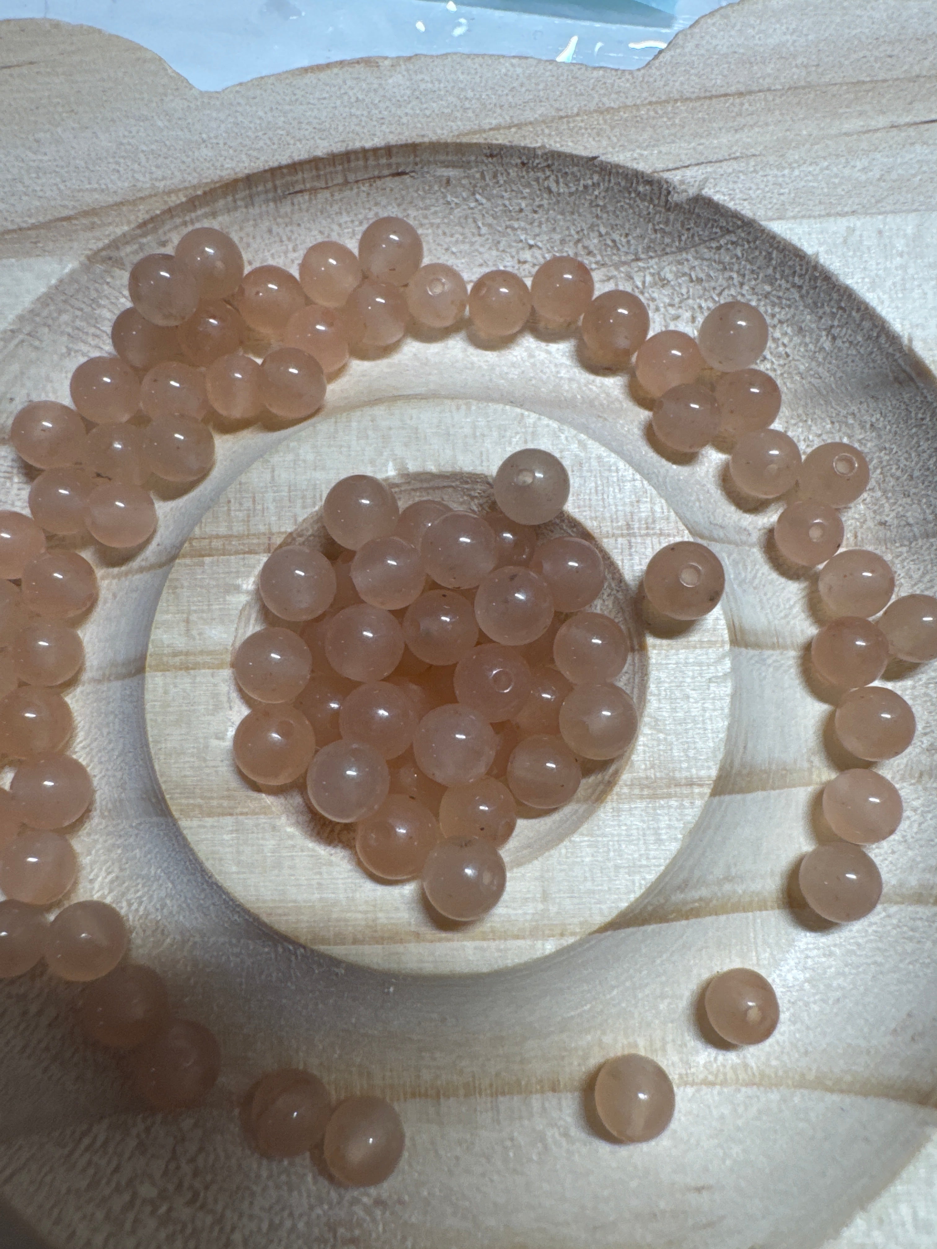 Loose lotus pink Hetian Jade beads 4mm 30pcs