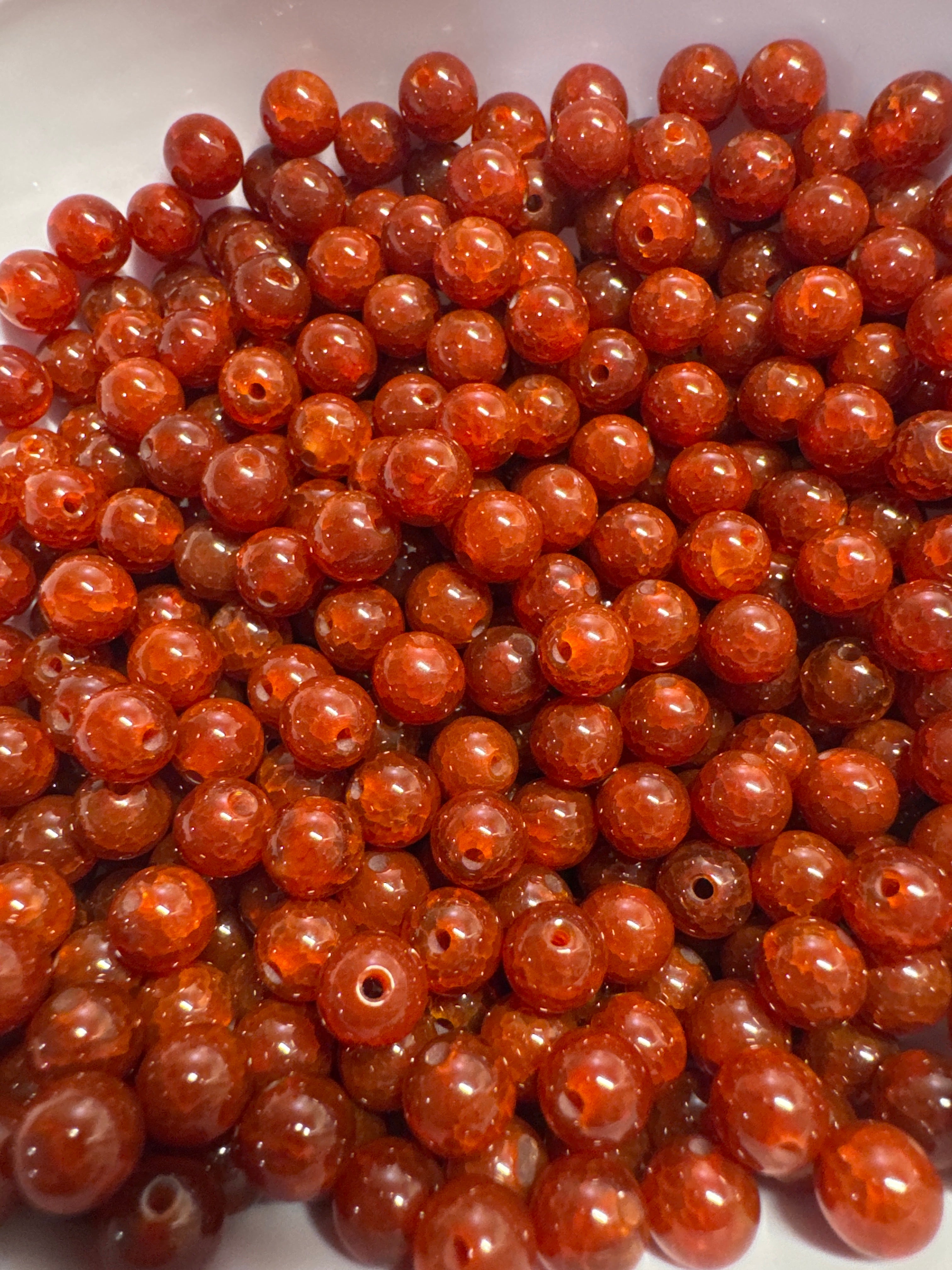 Loose Red Dragon Scale Agate Beads 6mm 30pcs