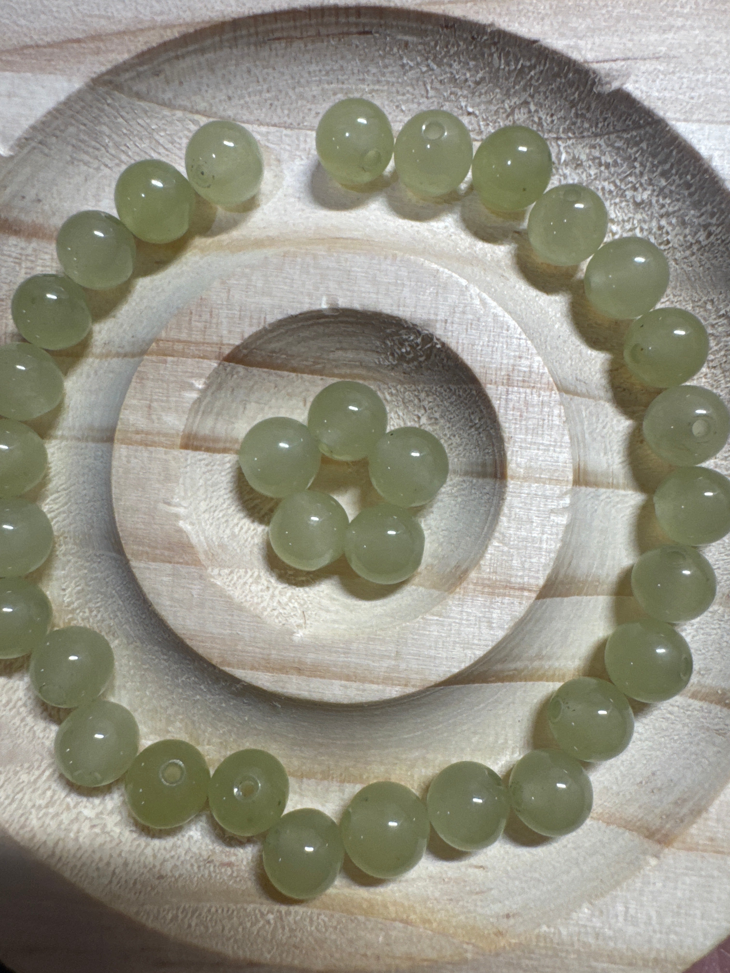 Loose Clear Water Hetian Jade beads 6mm 30 pcs
