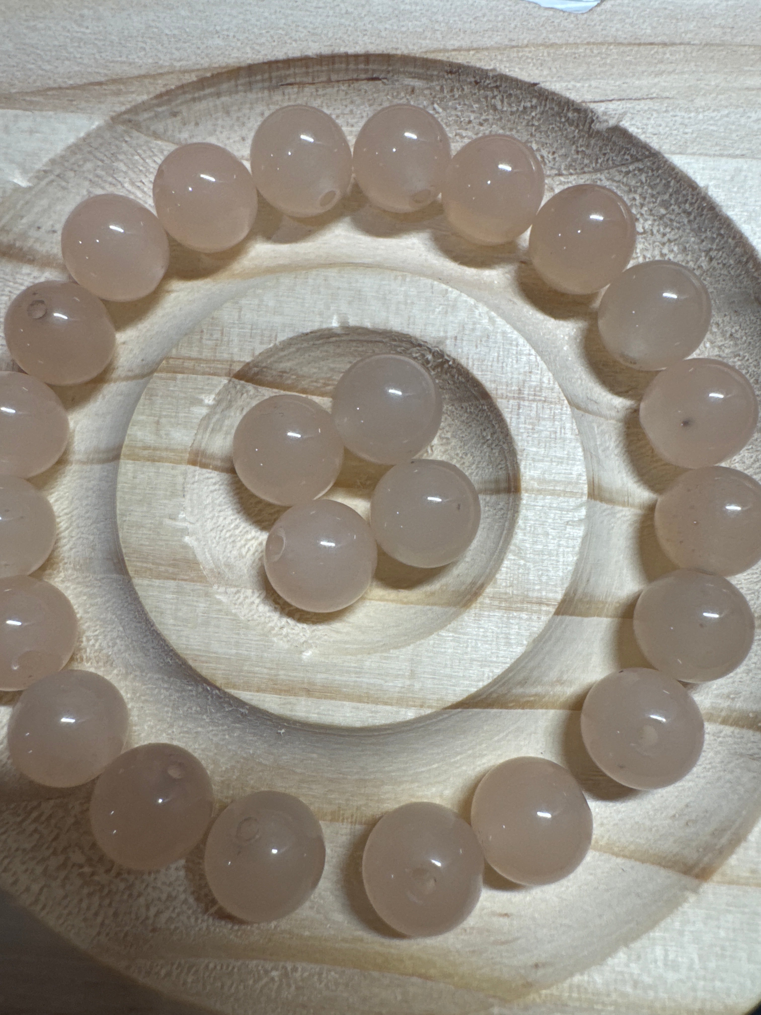 Loose lotus pink Hetian Jade beads 8mm 25pcs