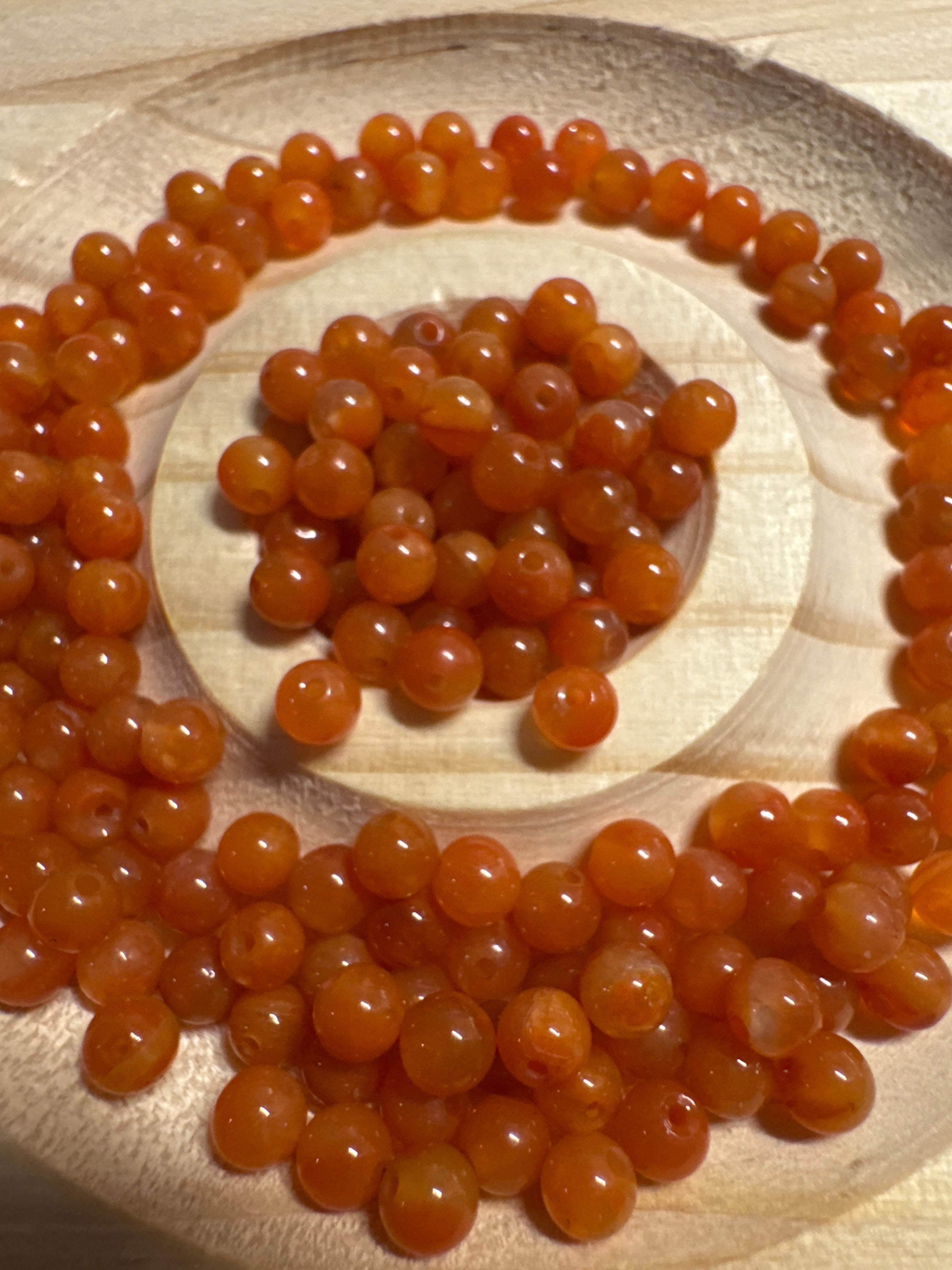 Loose Ice-Floating Nanhong Agate beads 4mm 30pcs