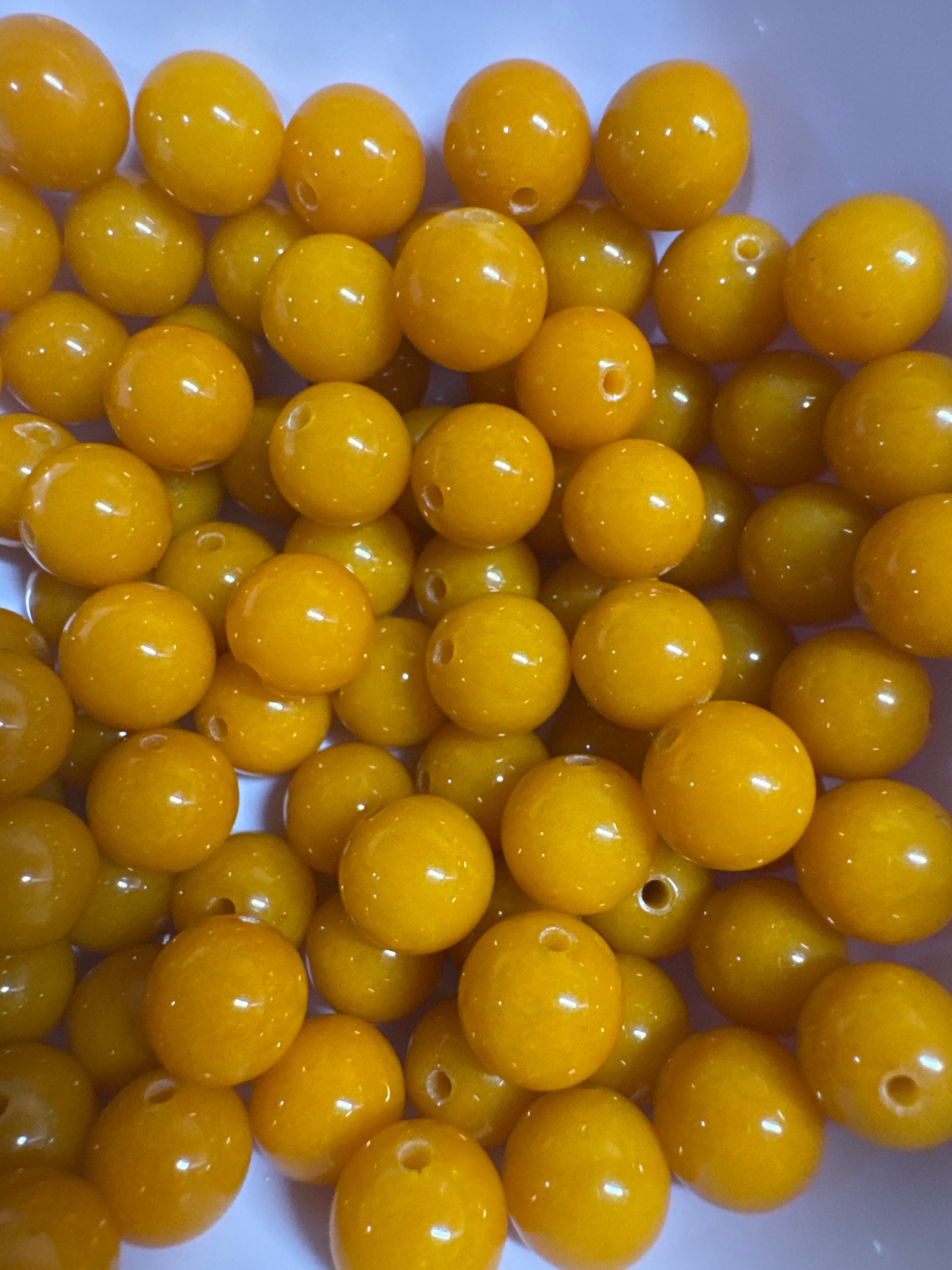 Loose Yellow Burma Jade 10mm 20pcs