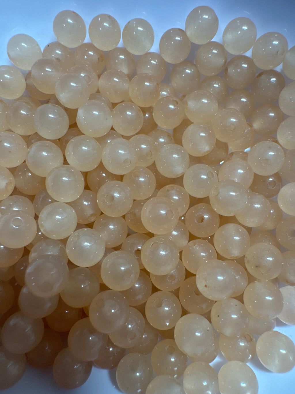 Loose lotus pink Hetian Jade beads 6mm 30pcs