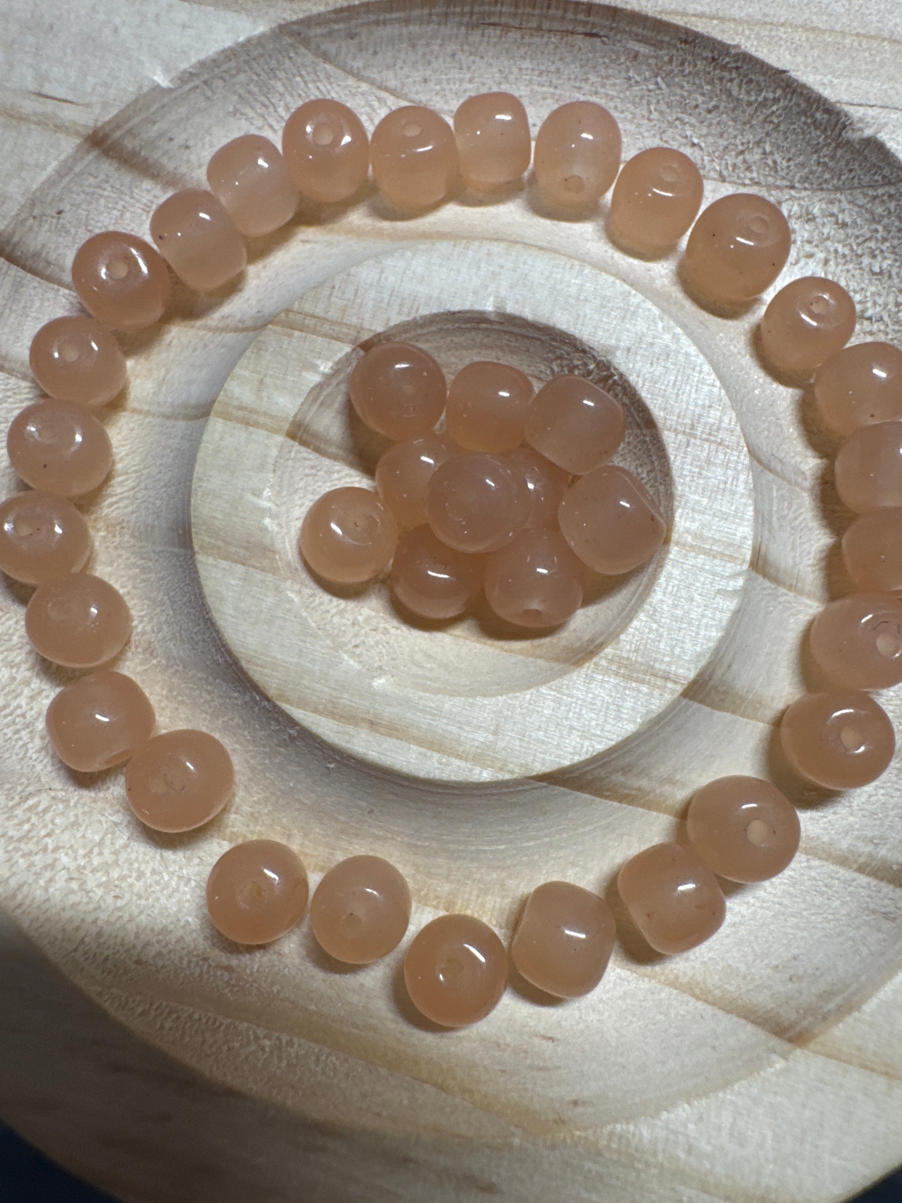 Loose lotus pink old fashion shape Hetian Jade beads 6mm 30pcs