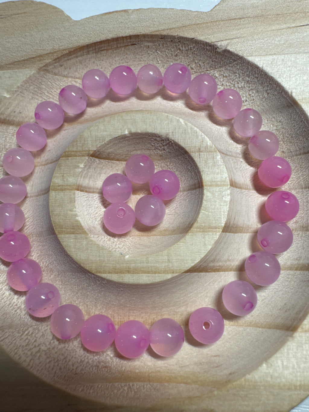 Loose Pink Agate beads 6mm 30pcs
