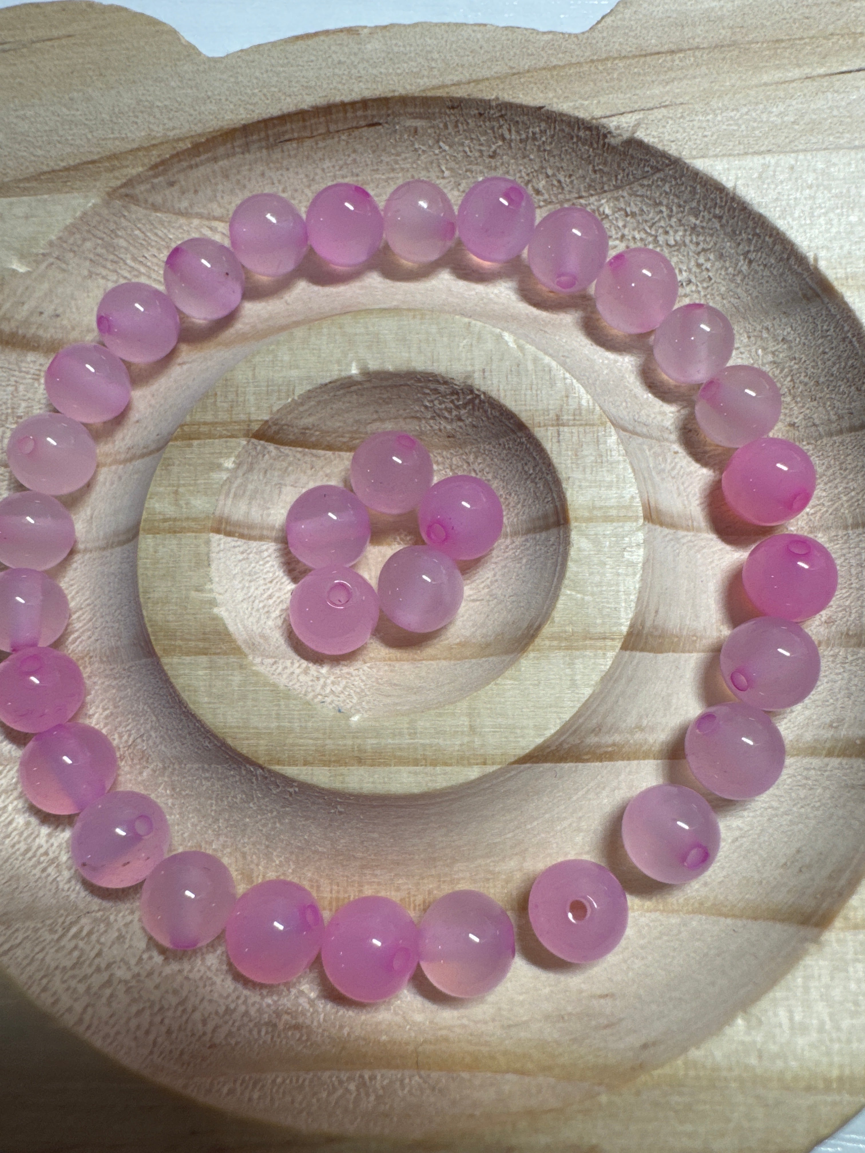 Loose Pink Agate beads 6mm 30pcs