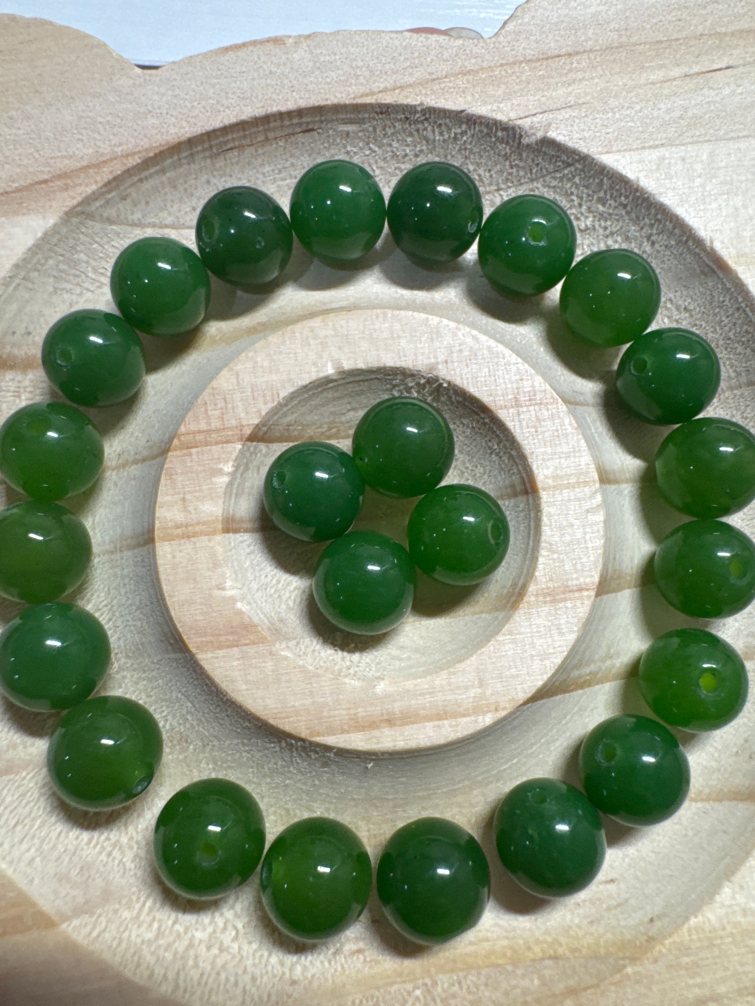 Loose sunny Green Hetian Jade beads 8mm 25pcs