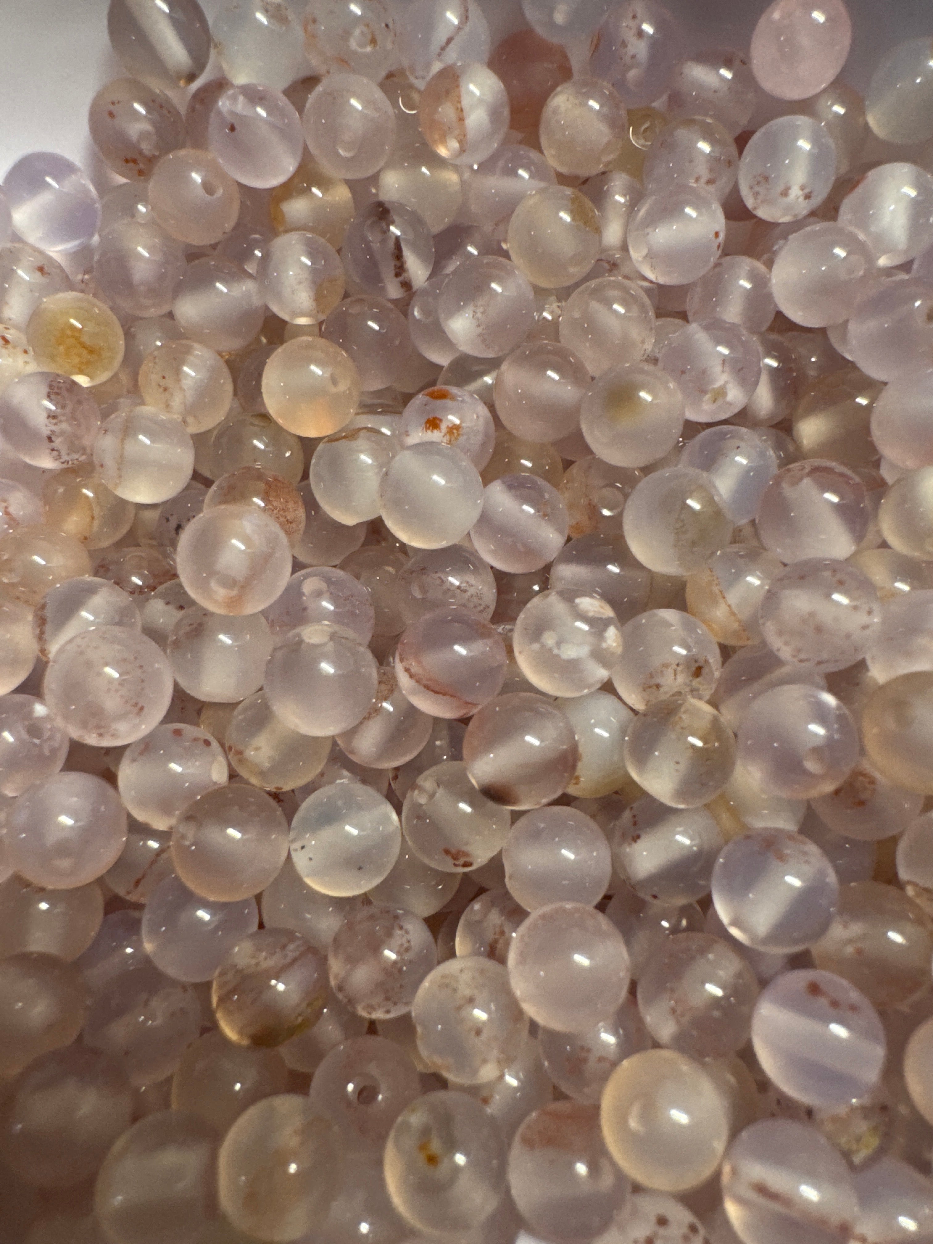 Loose Icy purple floating Lychee Jelly Agate 6mm 30pcs