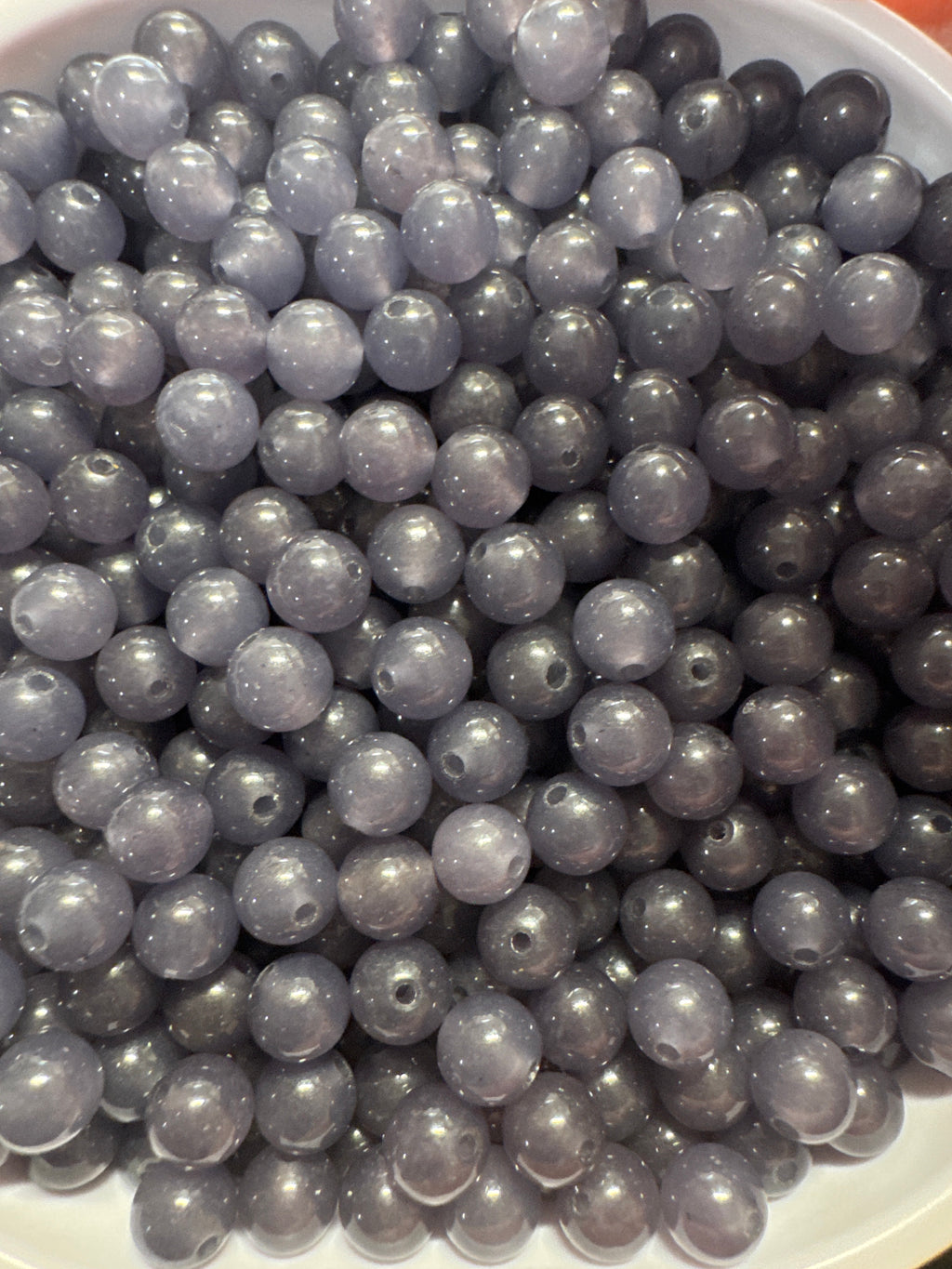 Loose smoke purple Hetian Jade Beads 6mm 30 pcs