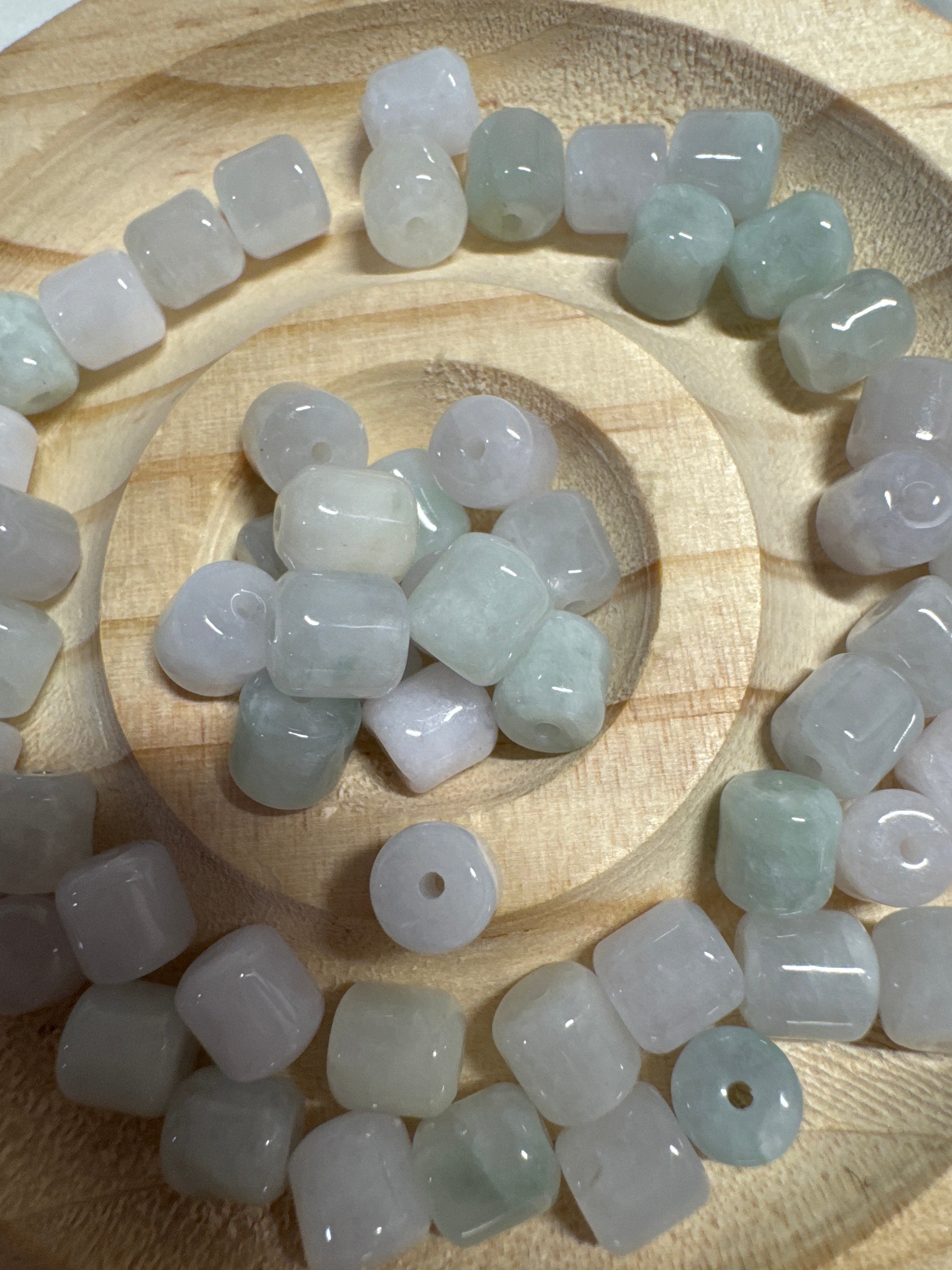 Loose Burma Jade Beads 6*6mm 10pcs