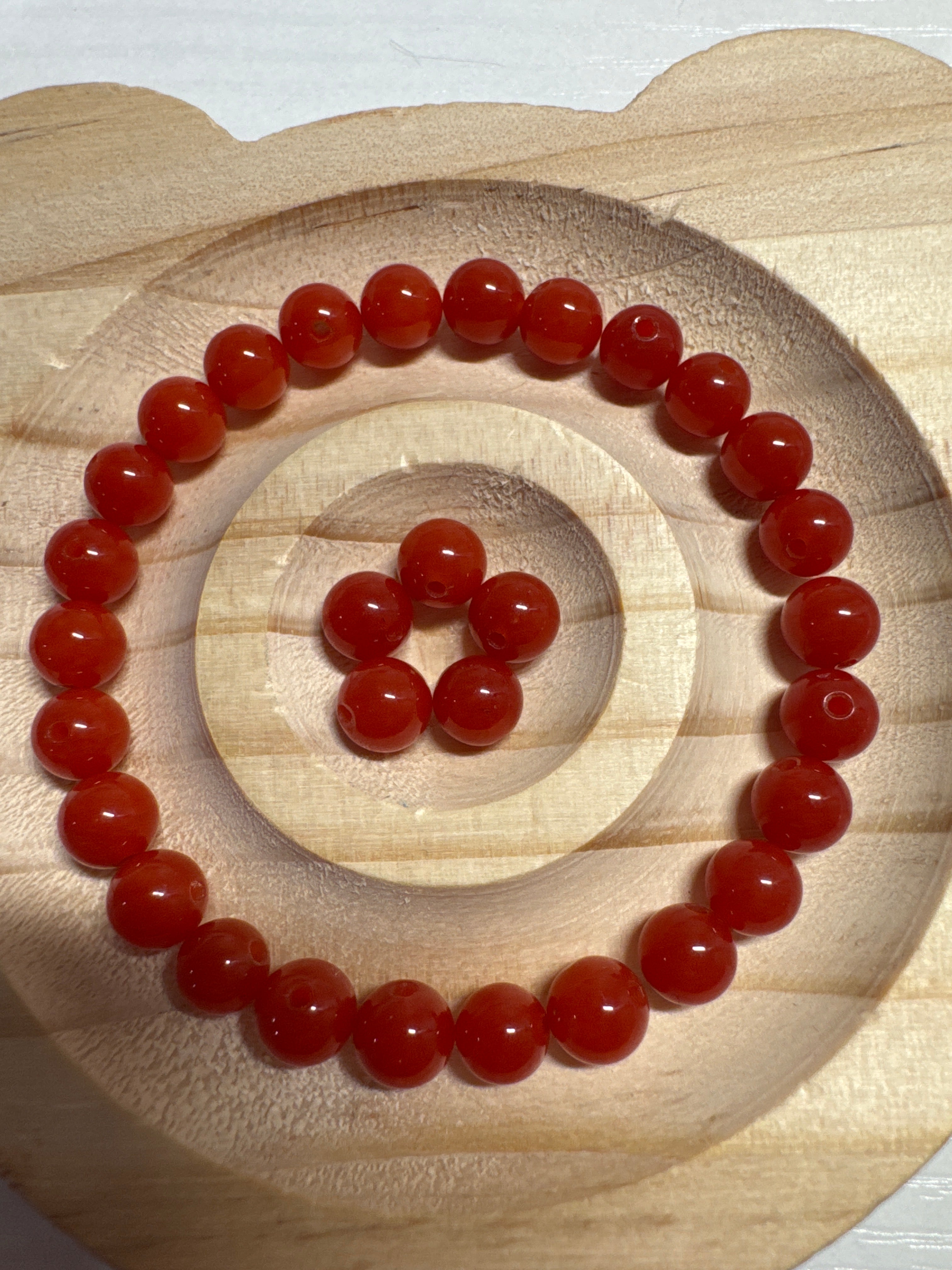 Loose Nanhong Agate beads 6mm 30pcs