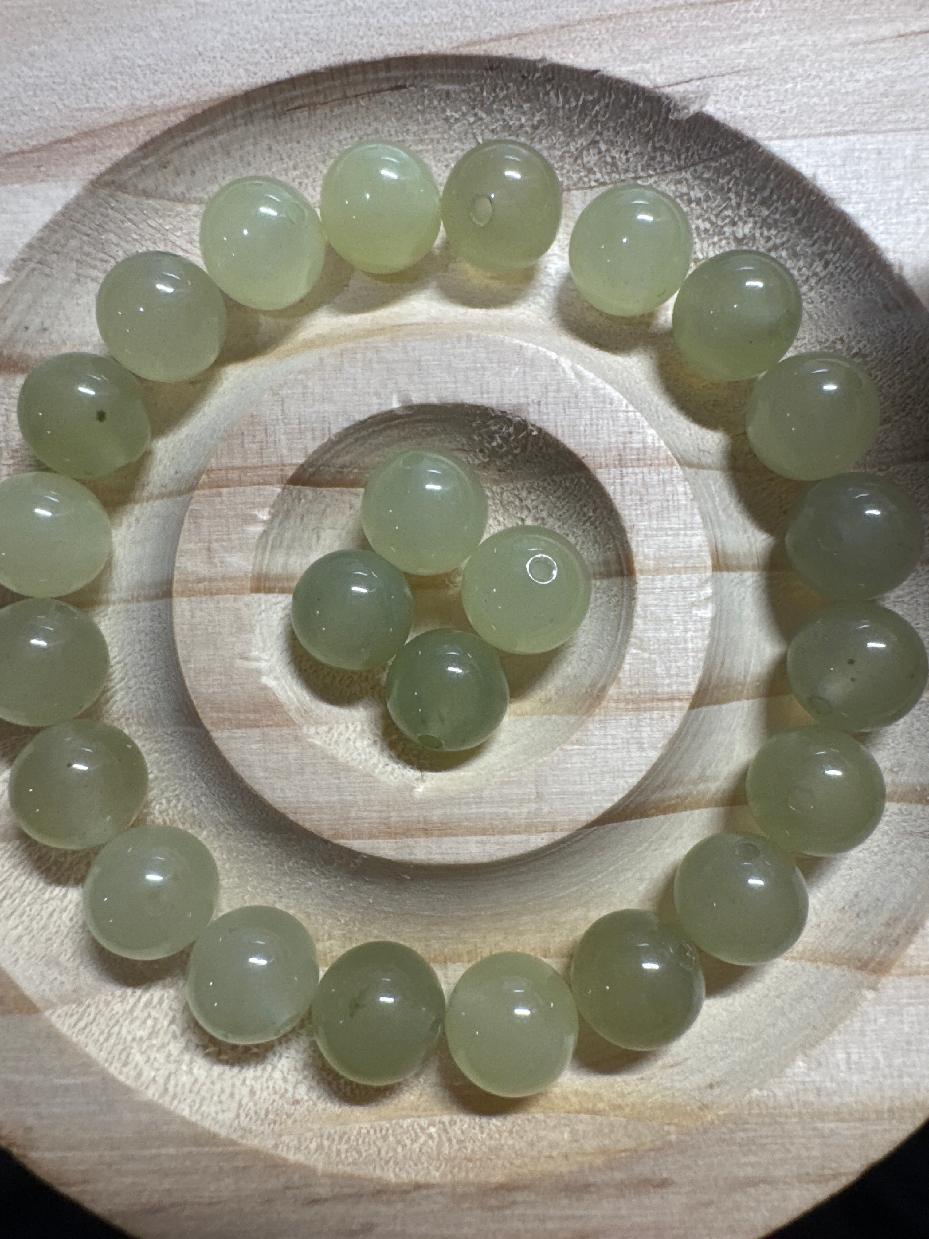 Loose Clear water Hetian Jade 8mm 25pcs