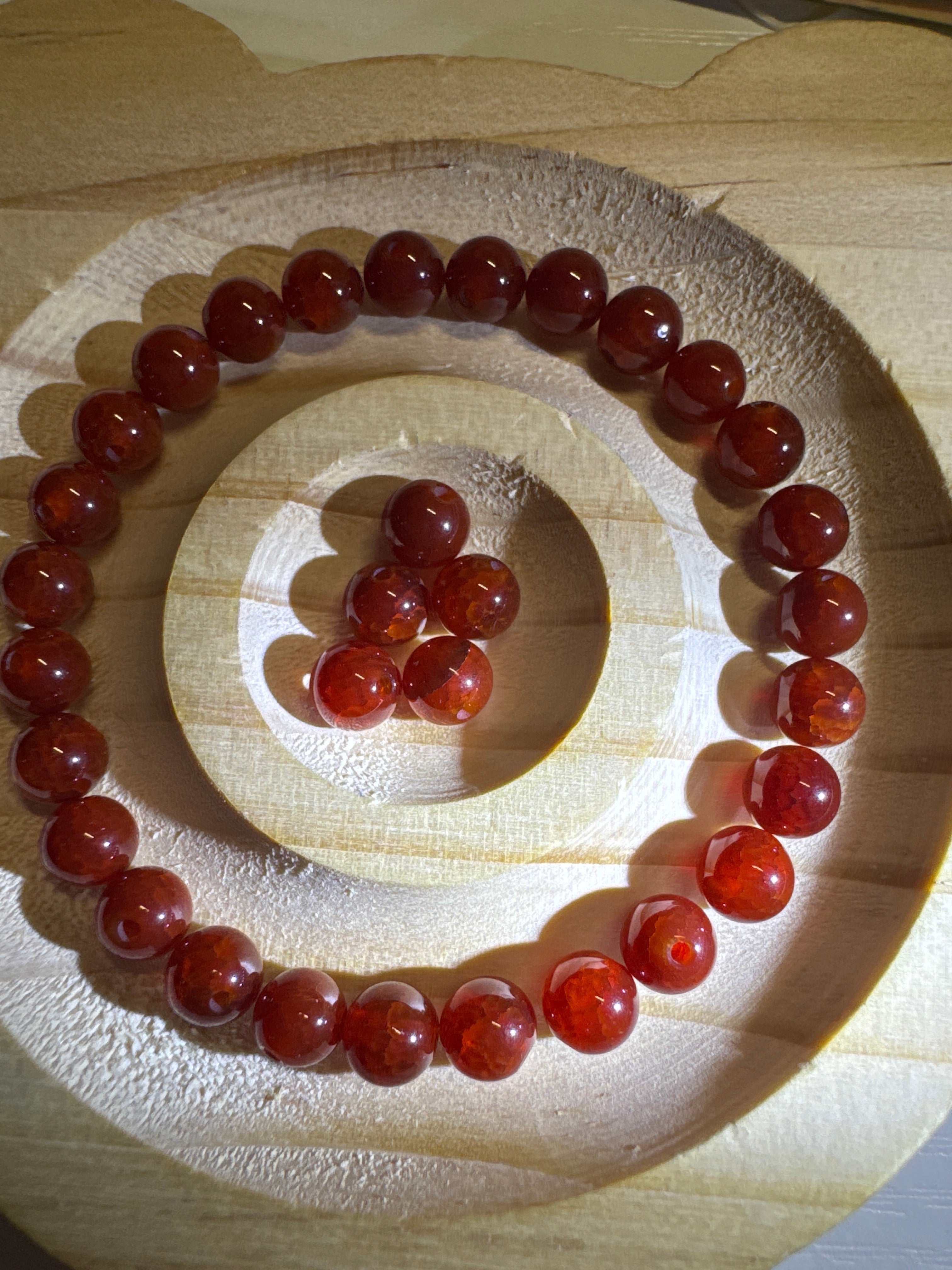 Loose Red Dragon Scale Agate Beads 6mm 30pcs