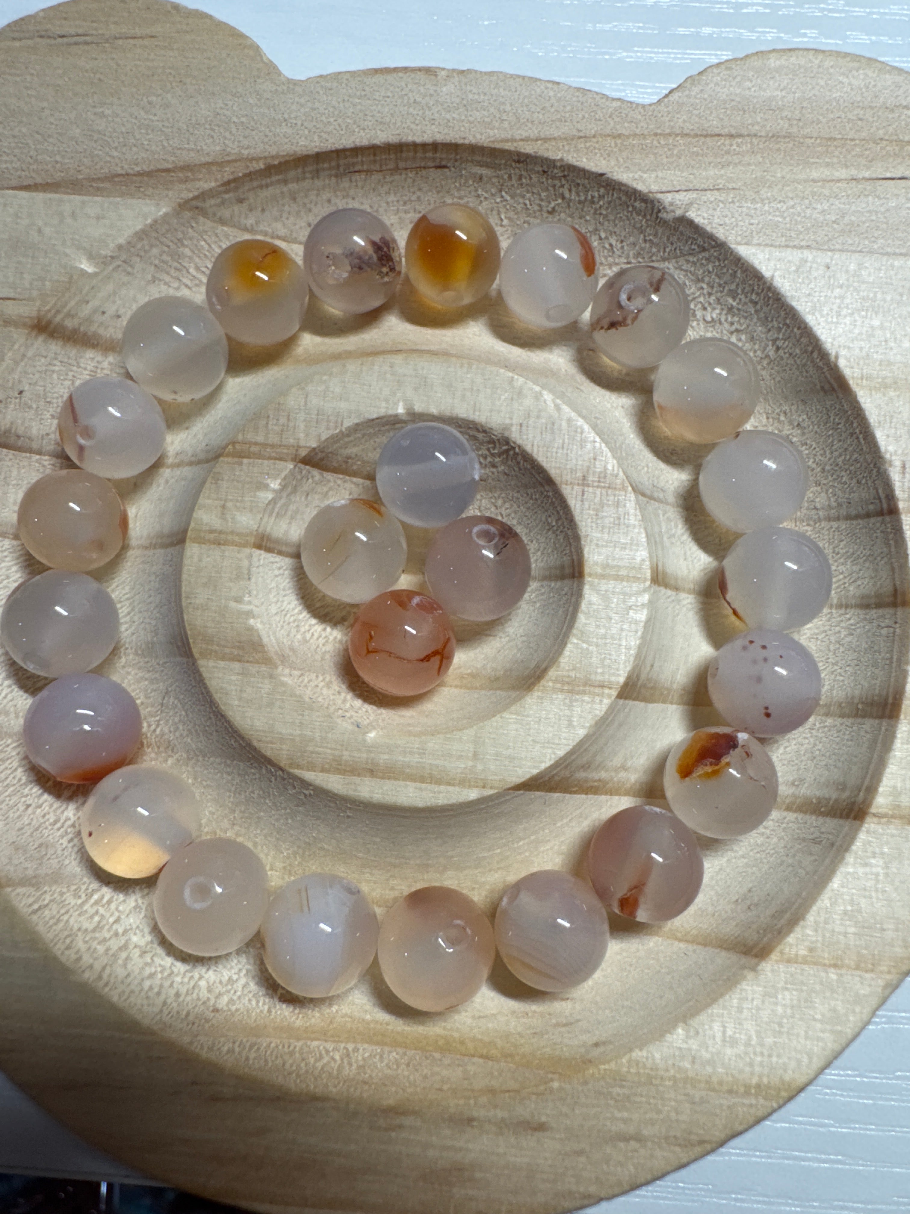Loose Ice-Floating Lychee Jelly Agate beads 8mm 25pcs
