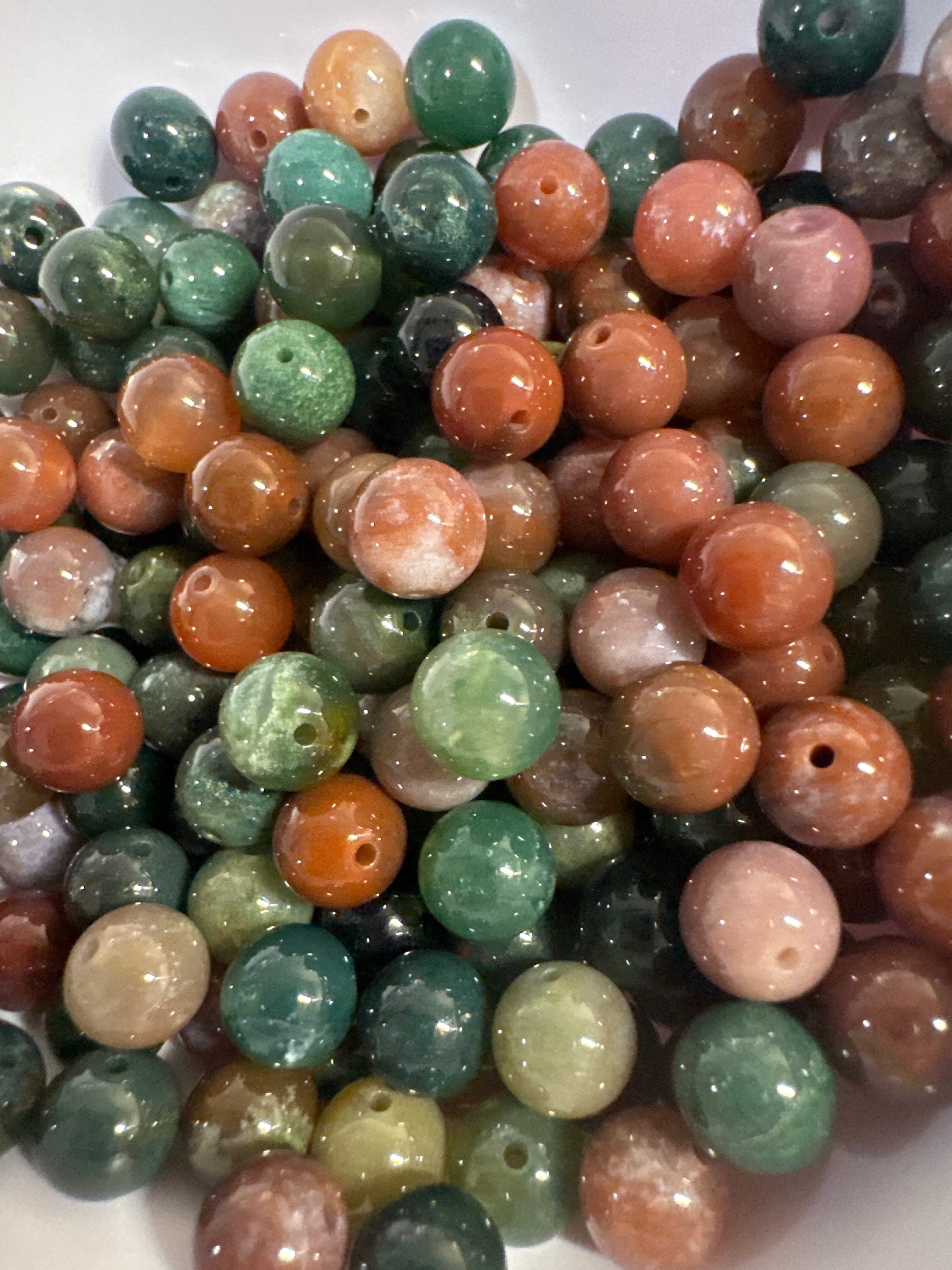 Loose Burma Jade beads 8mm 25pcs