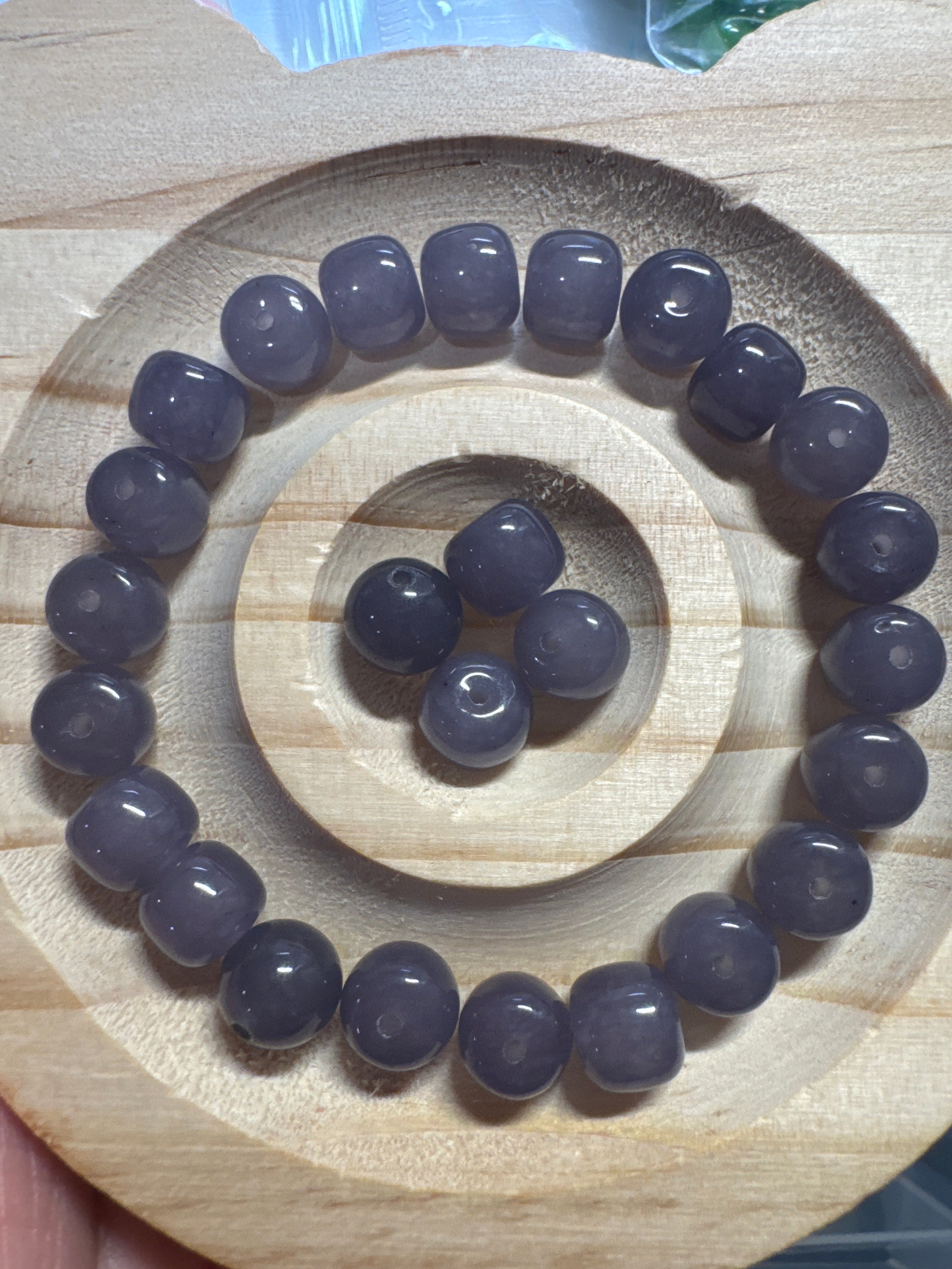 loose smoke purple old fashion shape beads 8mm 25pcs