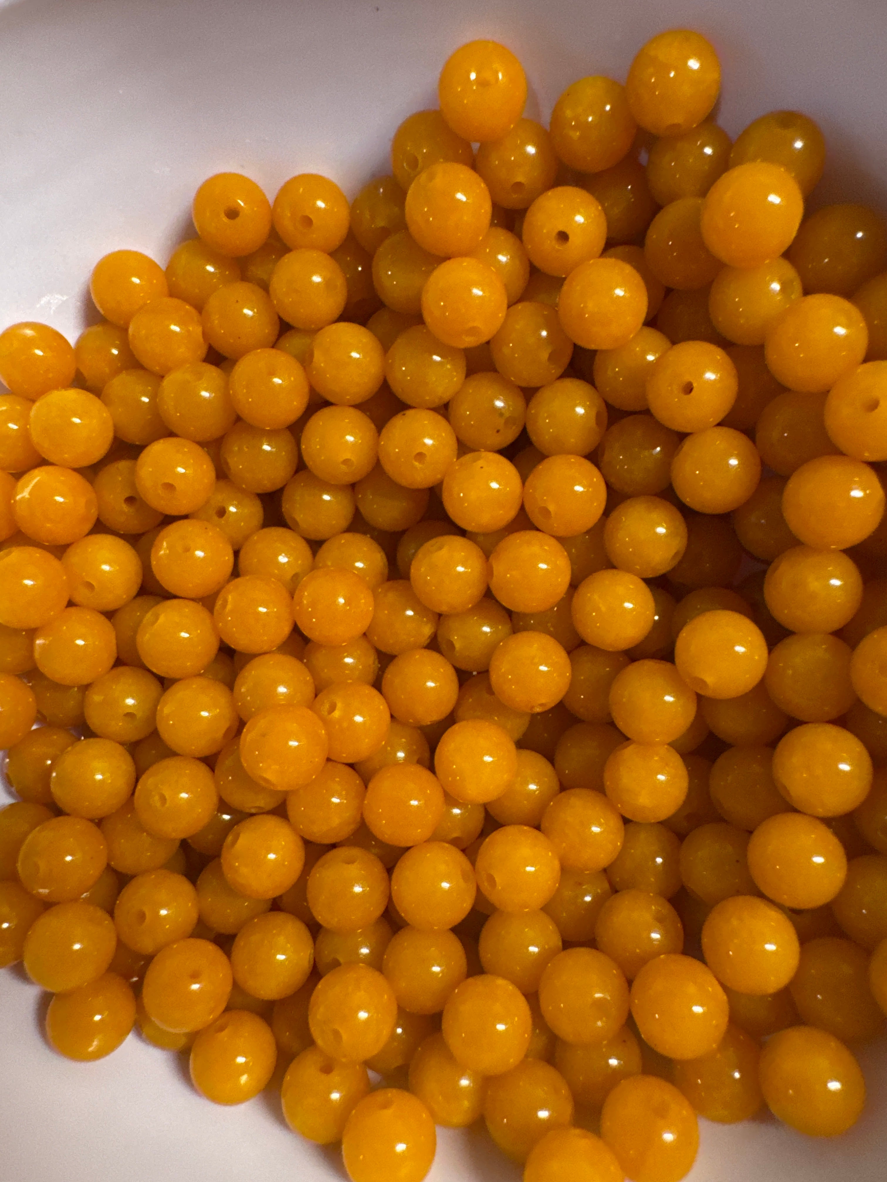 Loose Yellow Burma Jade beads 6mm 30pcs