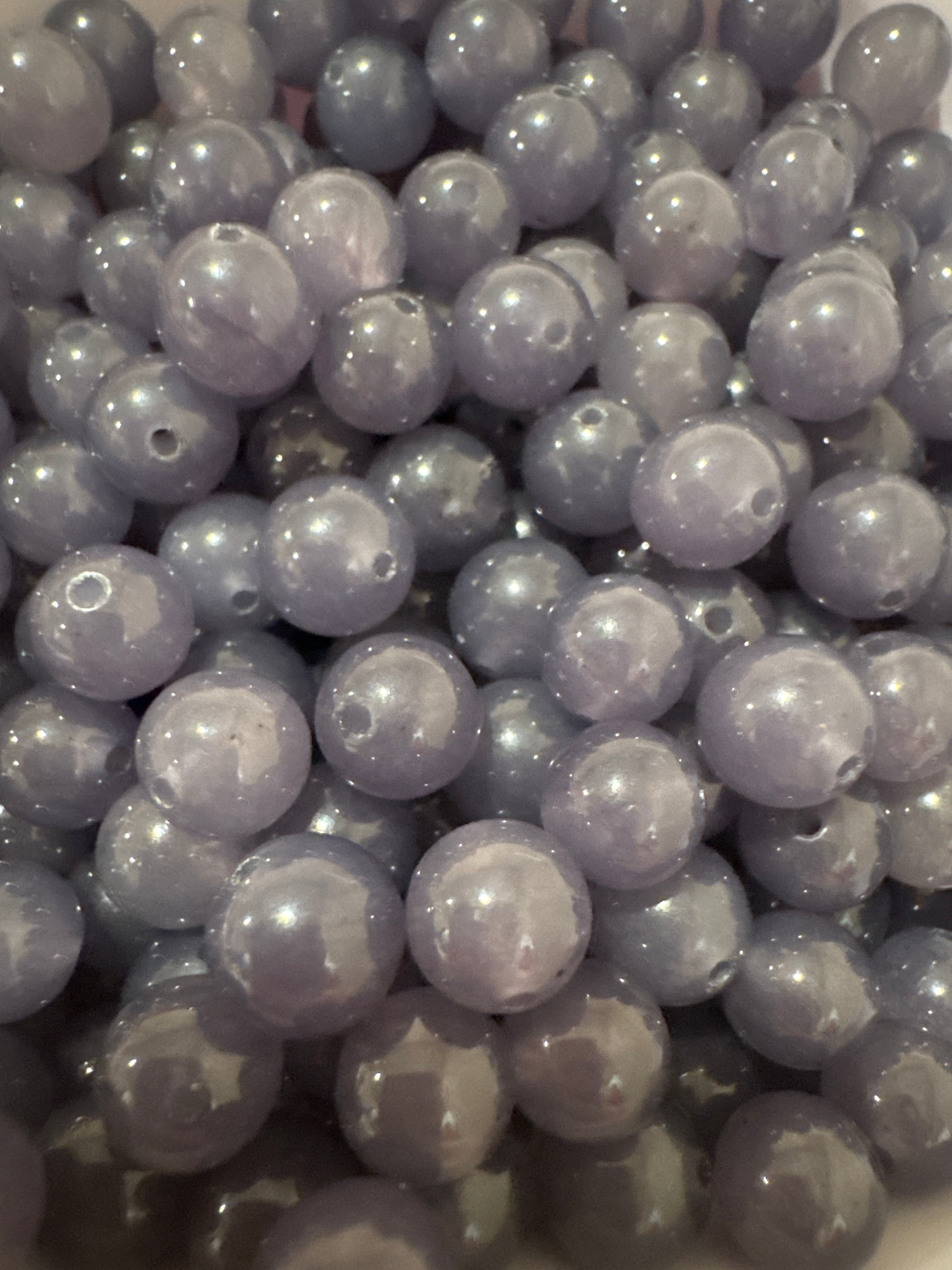 Loose Smoke Purple Hetian Jade Beads 8mm 25pcs