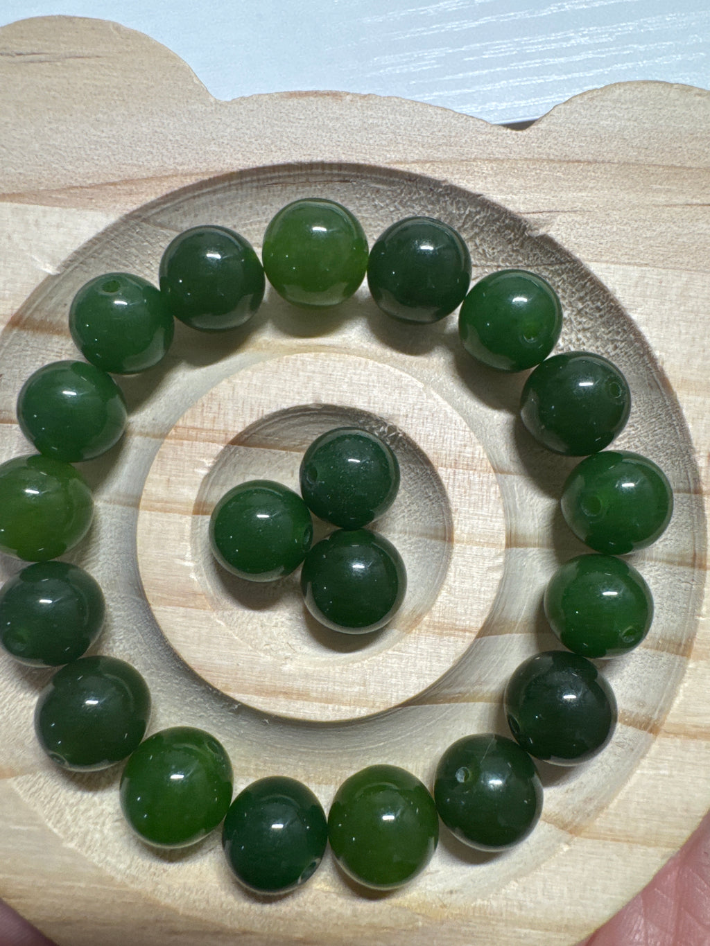Loose spinach Green Hetian Jade beads 10mm 20pcs