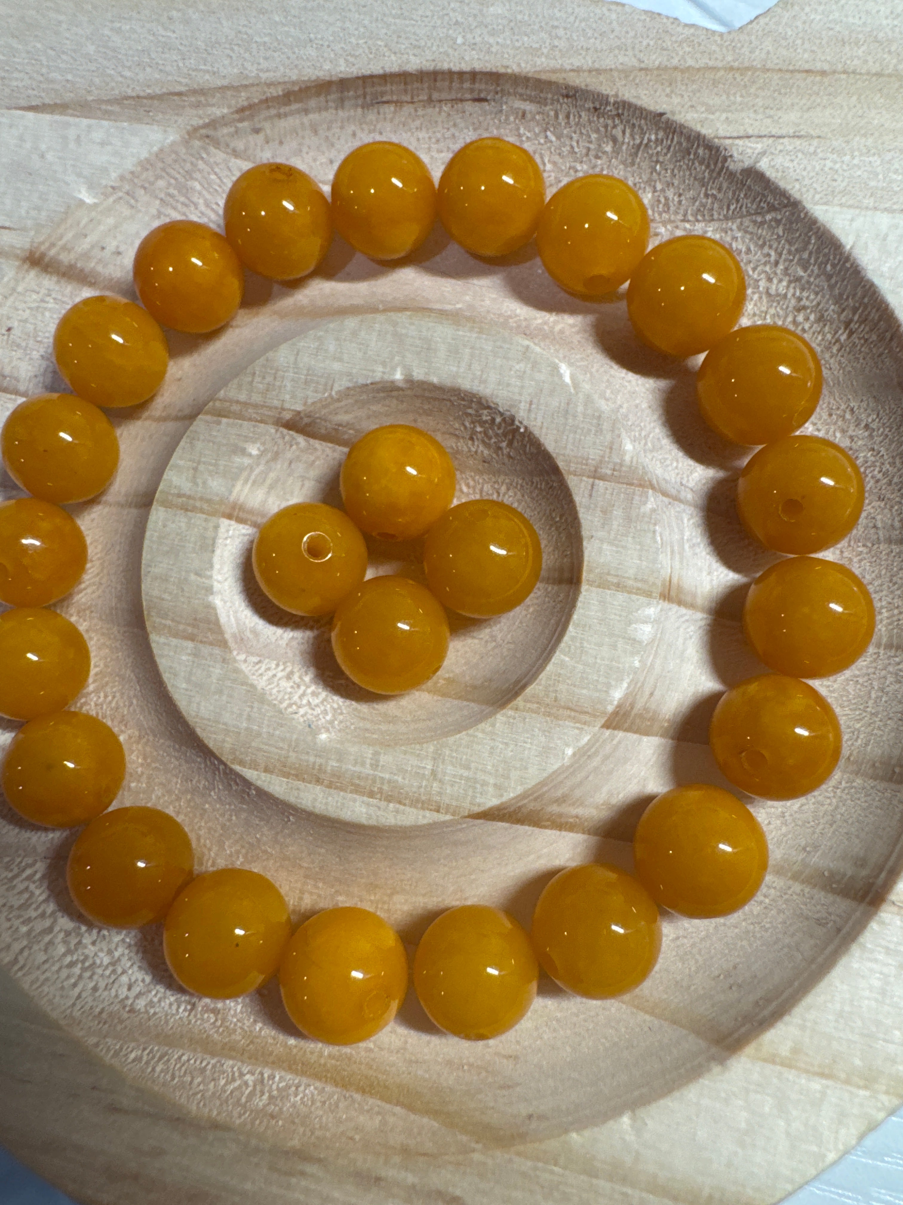 Loose Yellow Burma Jade beads 8mm 25pcs