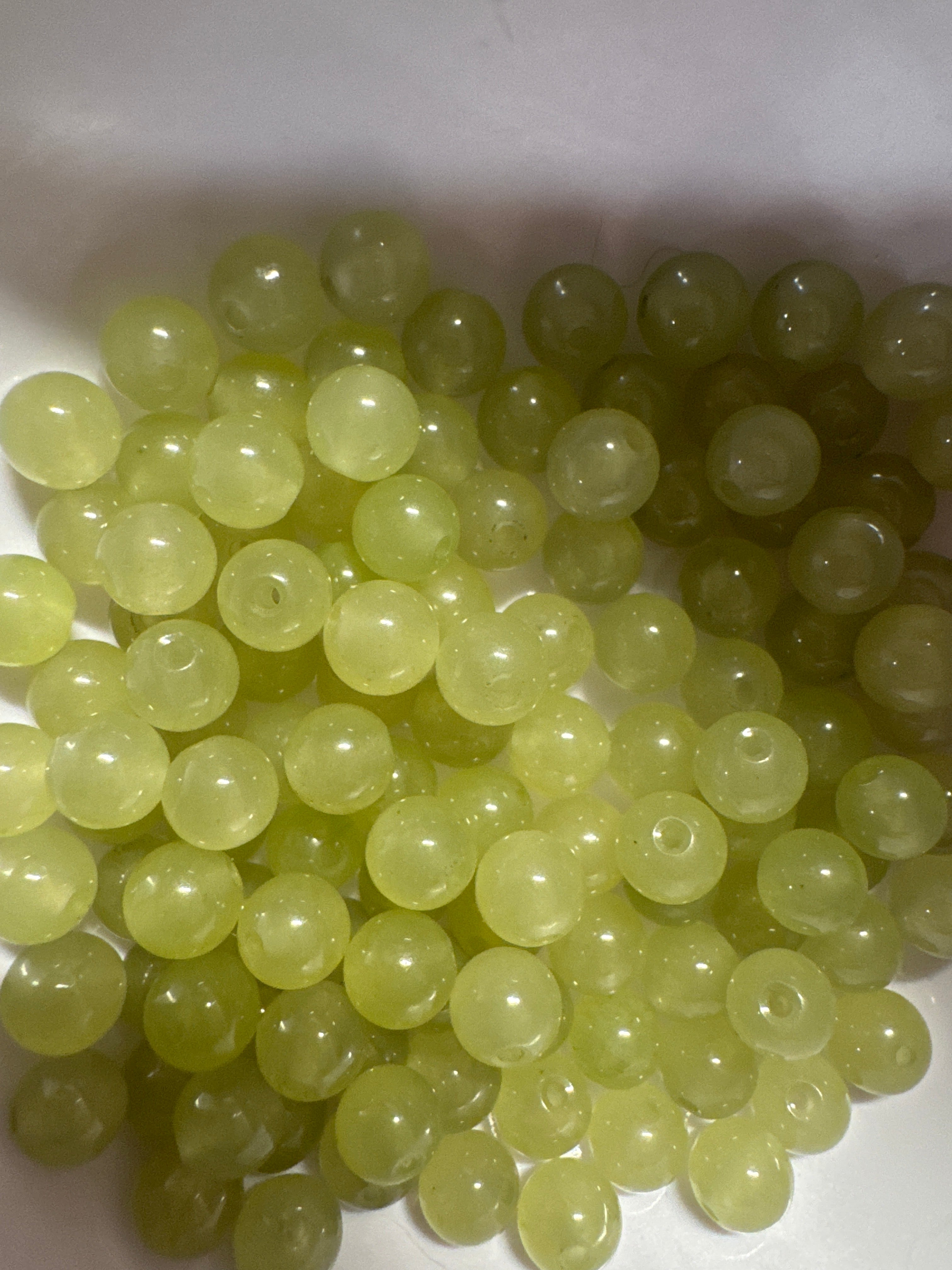 Loose Clear Water Hetian Jade beads 6mm 30 pcs