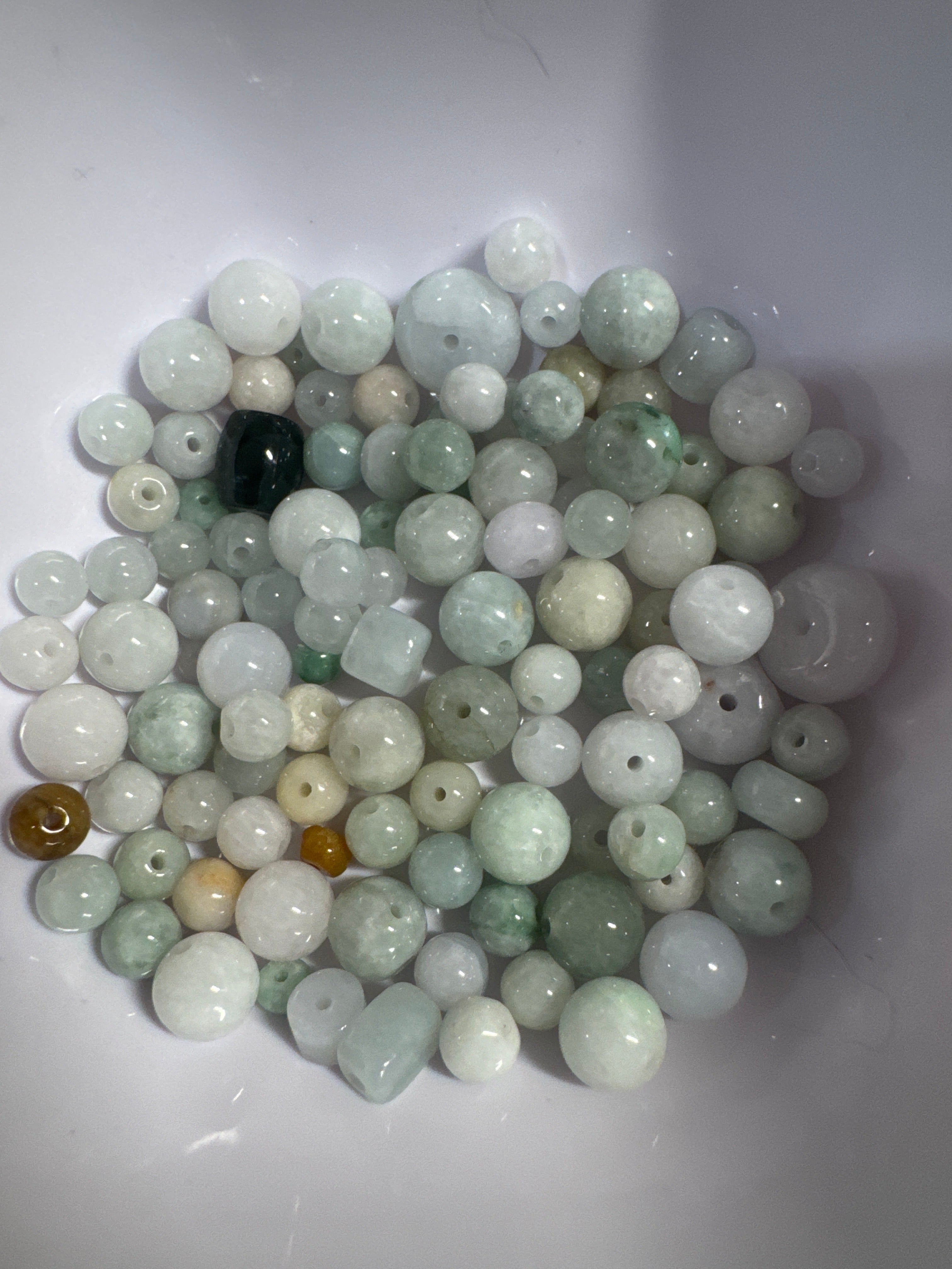 Different shape loose Burma Jade beads (everything in the picture)