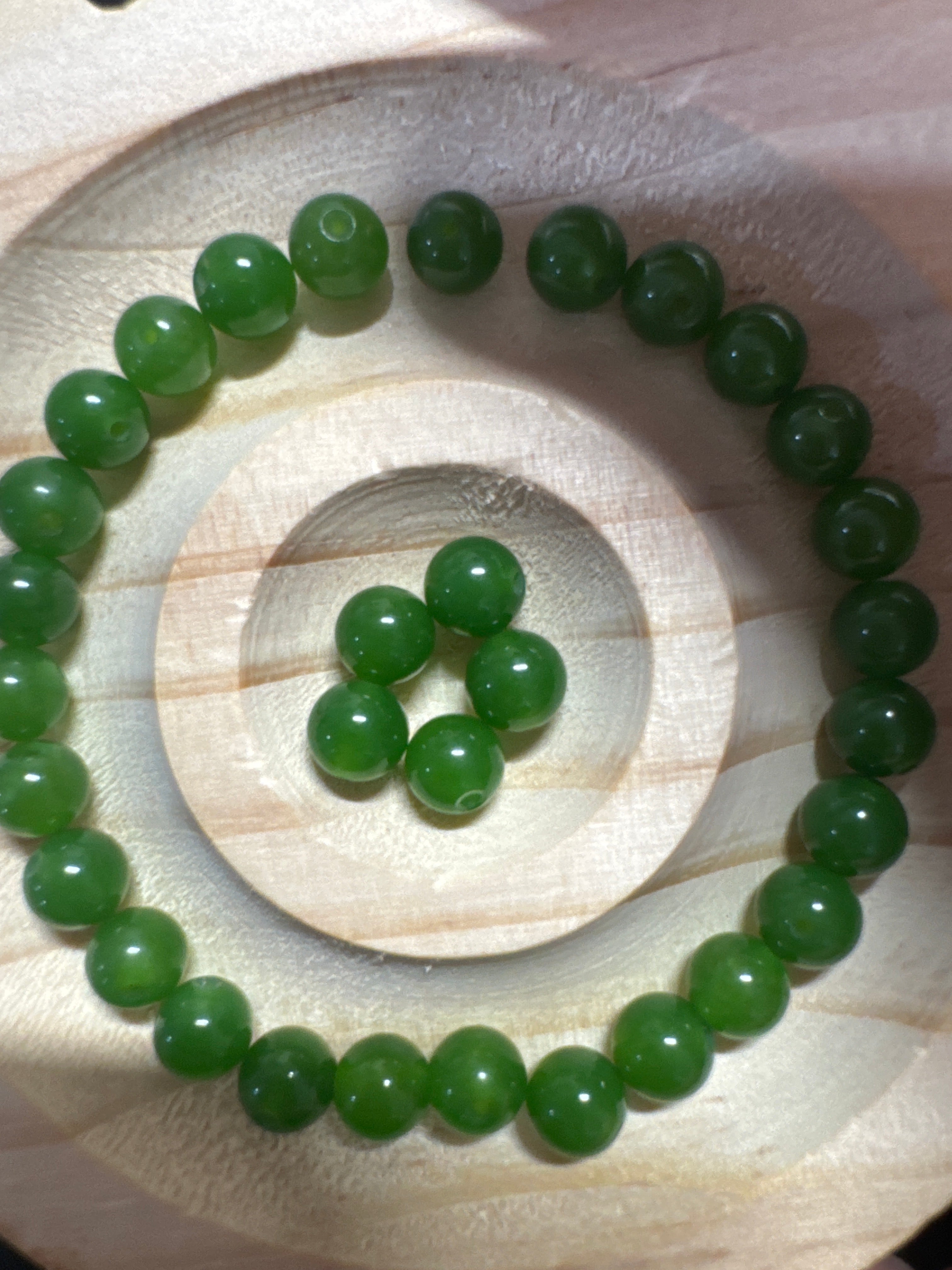 Loose sunny Green Hetian Jade beads 6mm 30pcs
