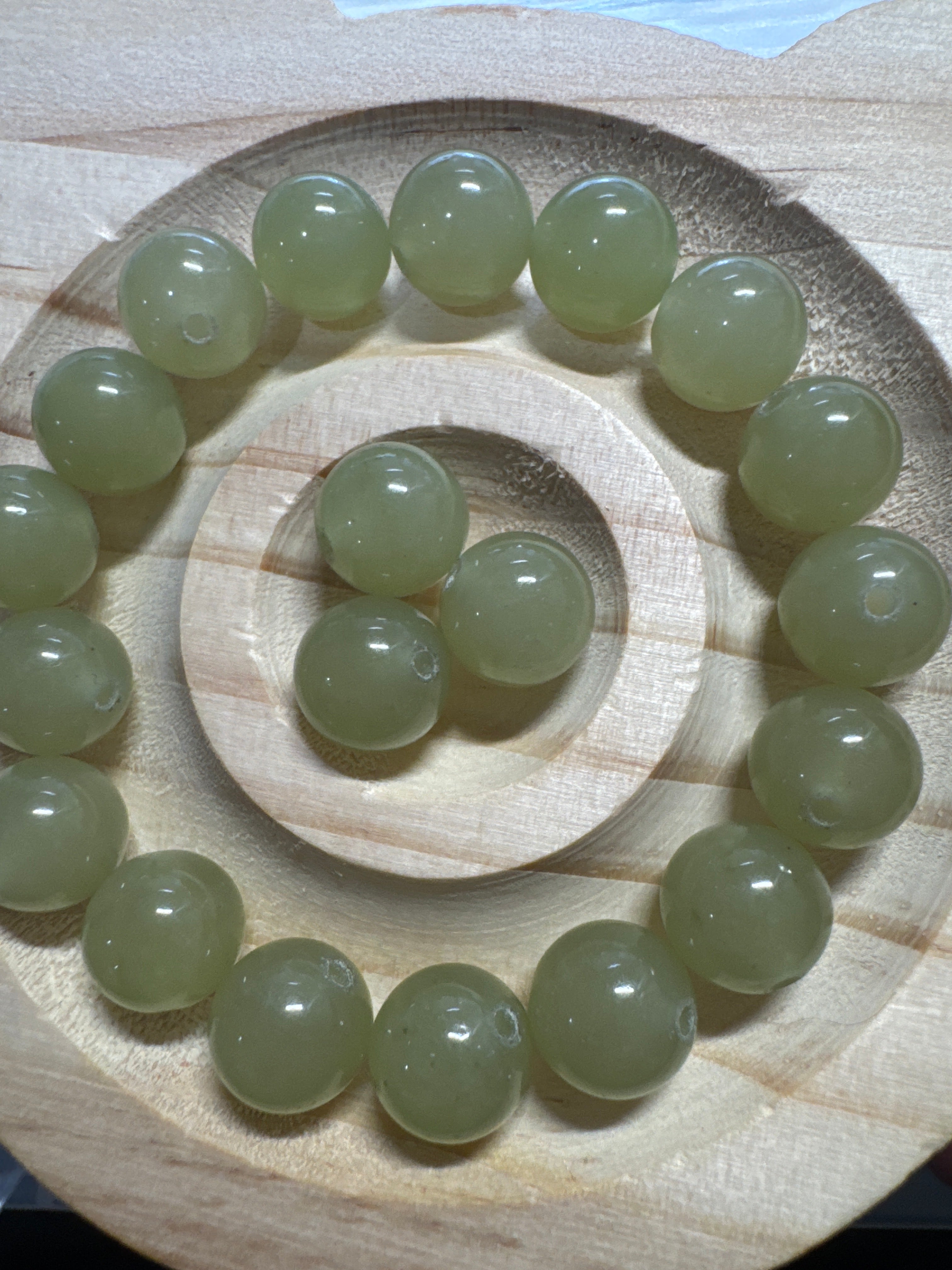 Loose Clear Water Hetian Jade beads 10mm 20pcs