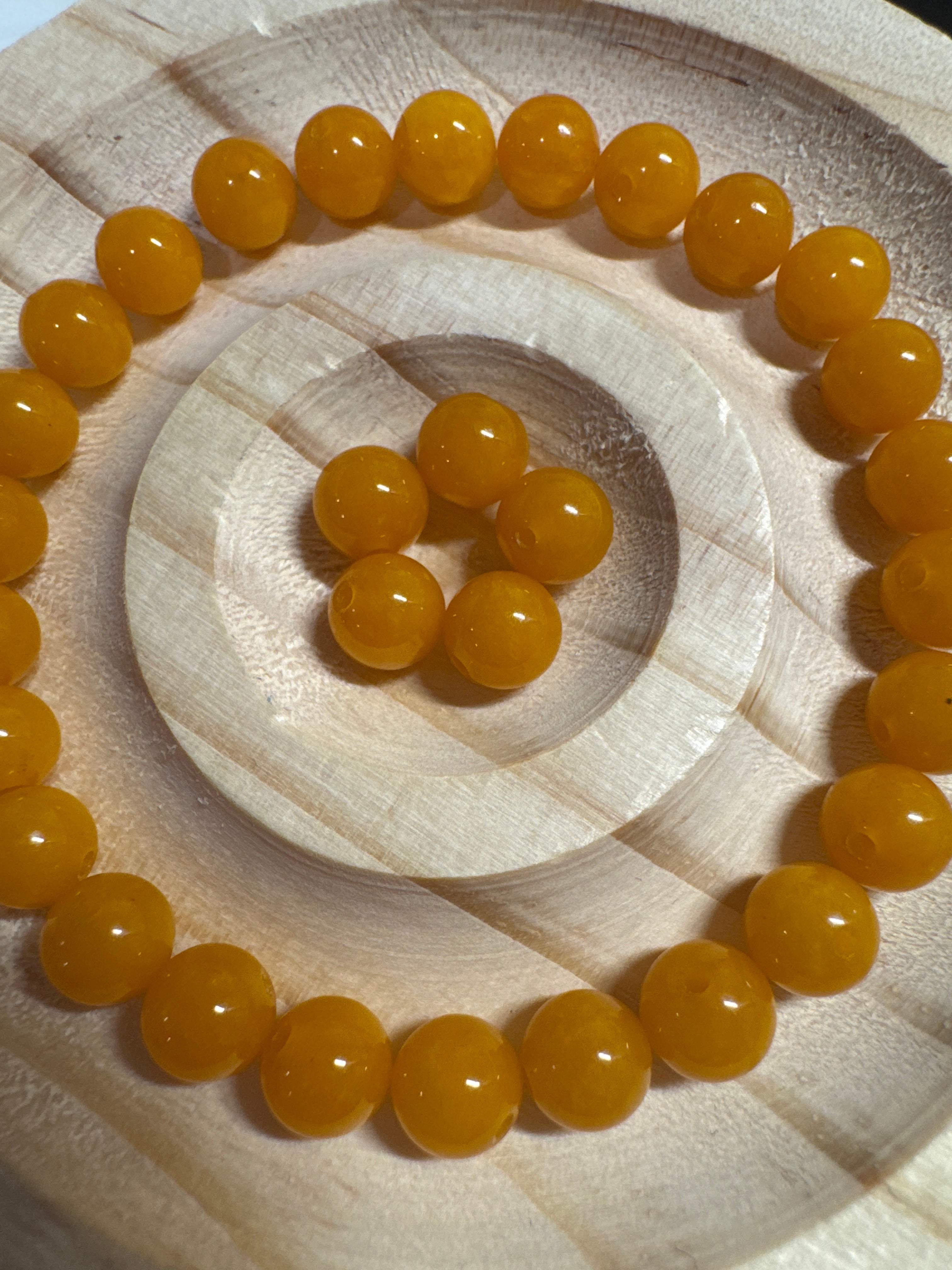 Loose Yellow Burma Jade beads 6mm 30pcs