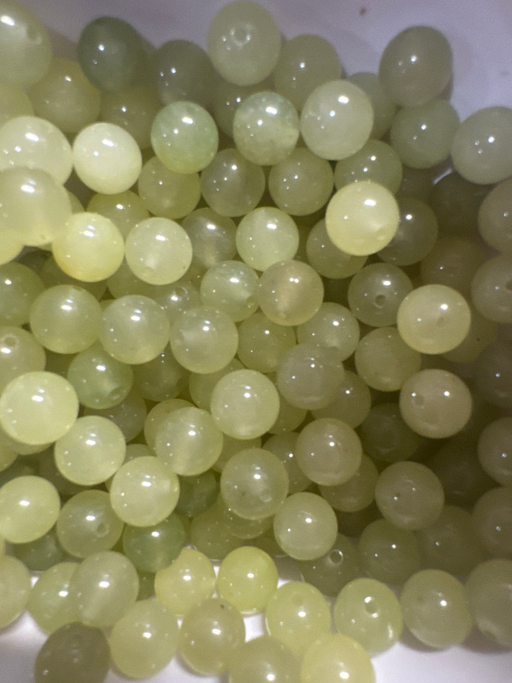 Loose Clear water Hetian Jade 8mm 25pcs