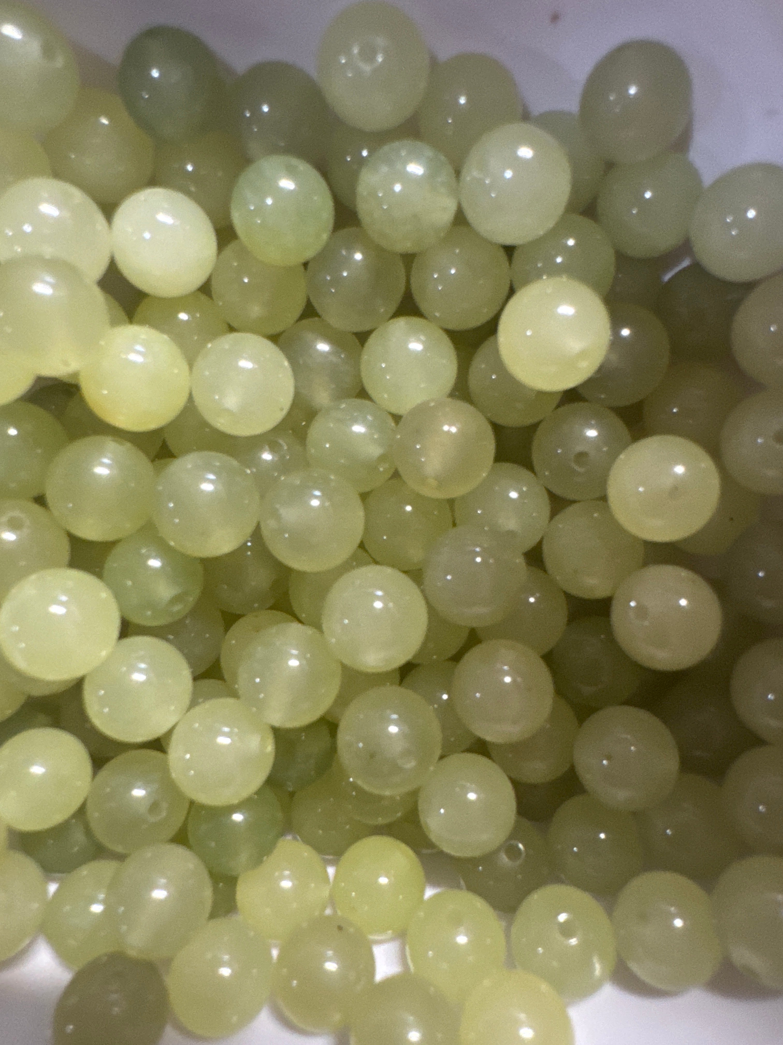 Loose Clear water Hetian Jade 8mm 25pcs