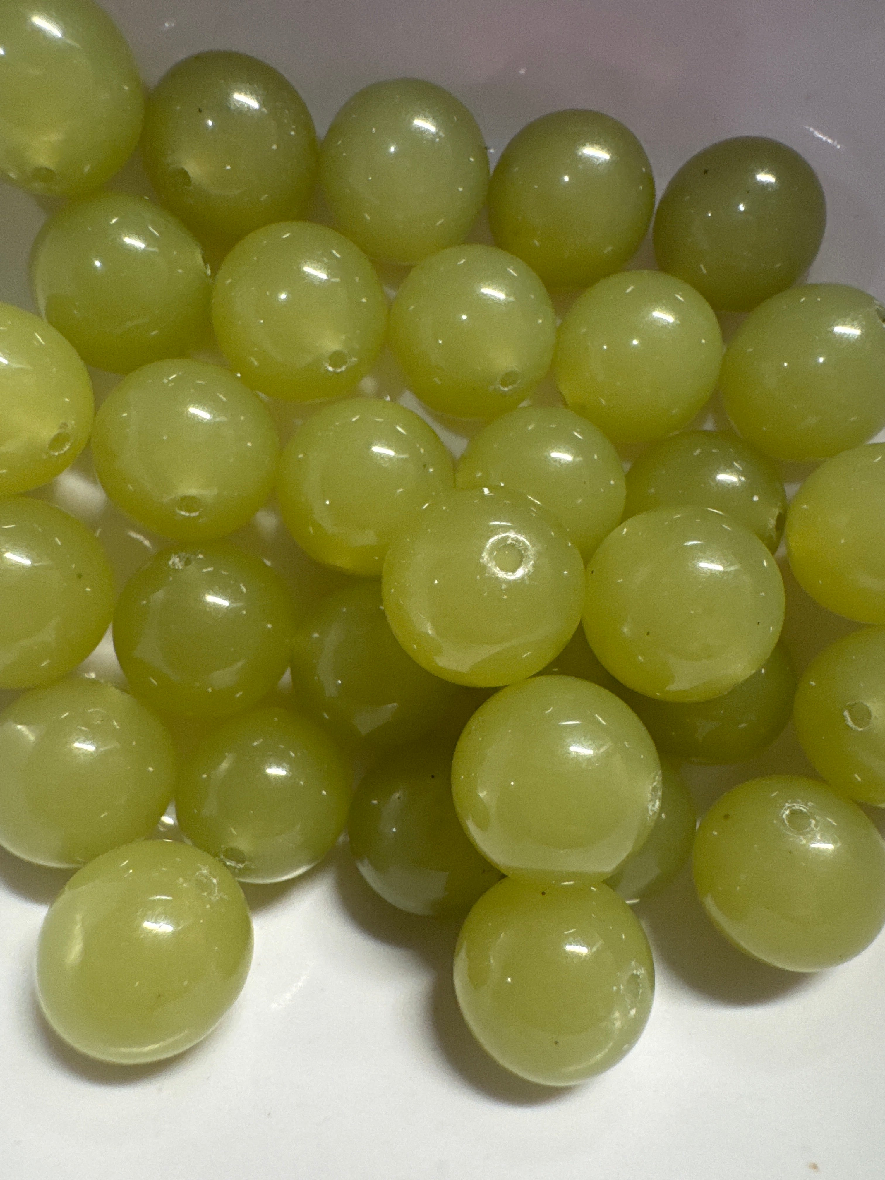 Loose clear water Hetian Jade beads 12mm 1pc