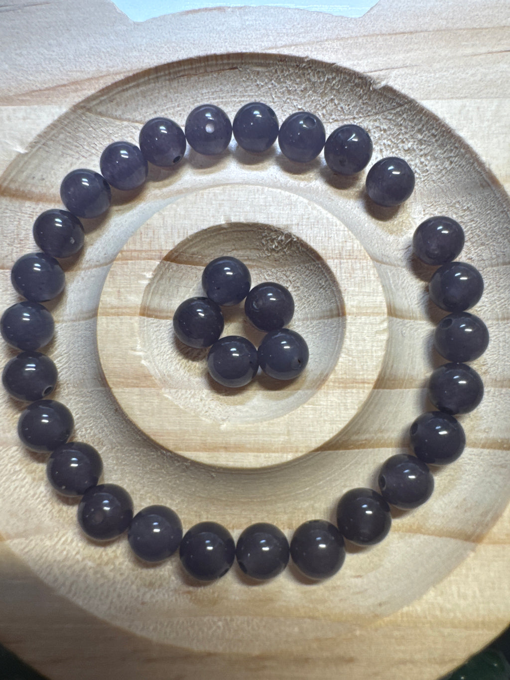 Loose smoke purple Hetian Jade Beads 6mm 30 pcs