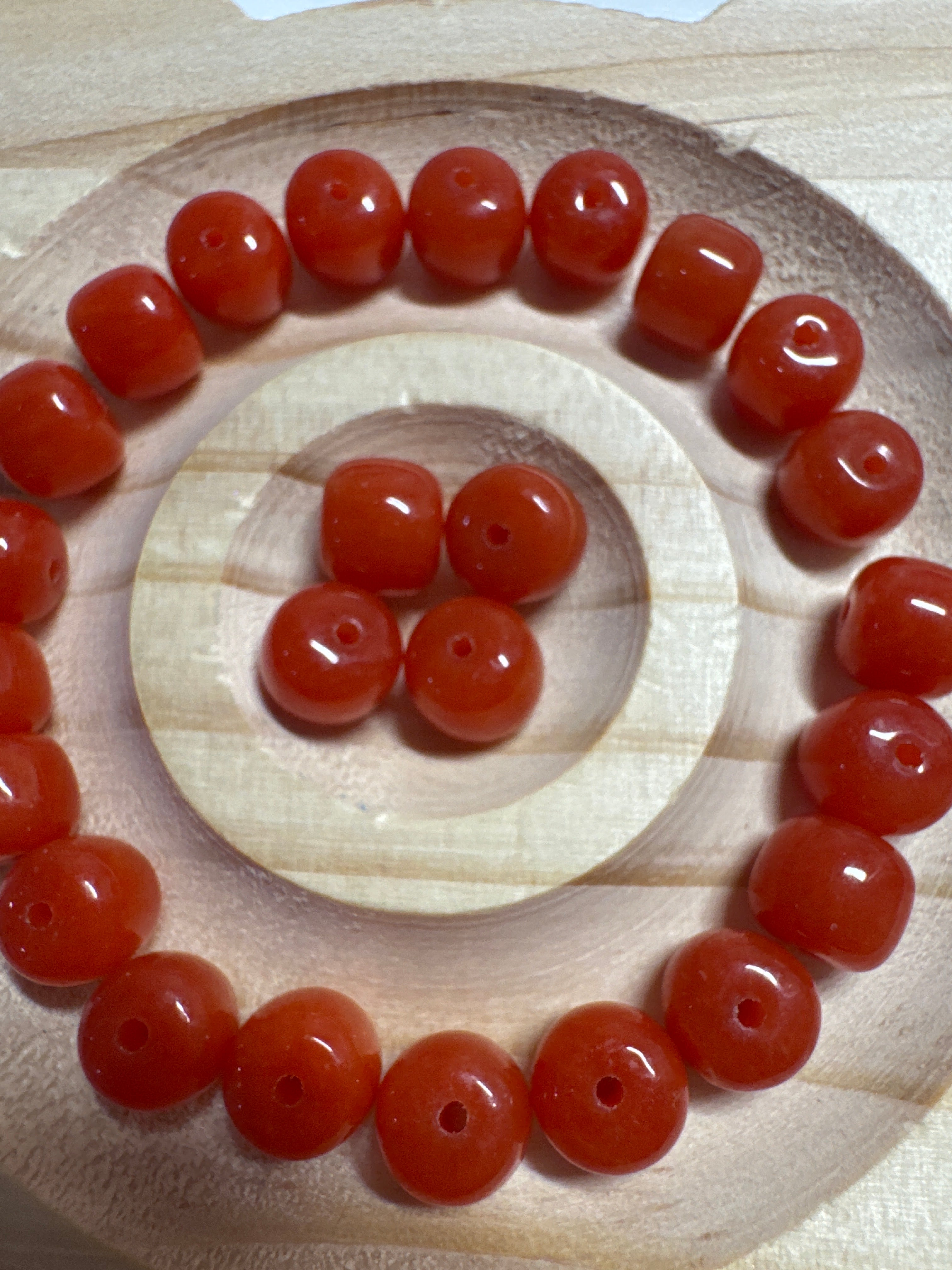 Loose old fashion shape Nanhong Agate beads 7*8mm 25pcs