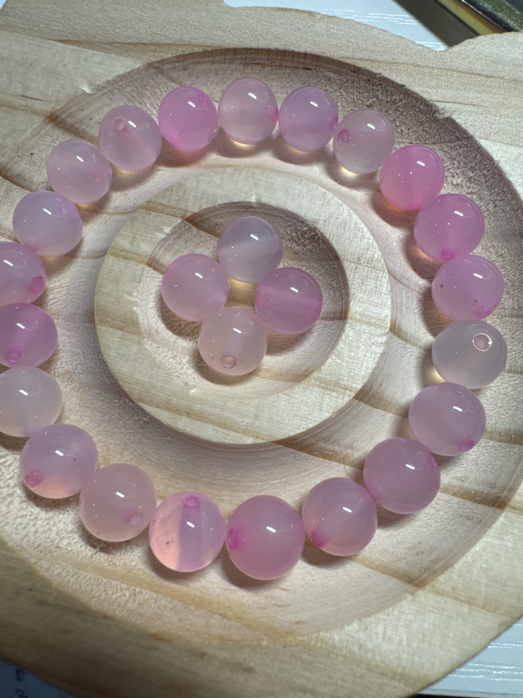 Loose pink agate beads 8mm 25pcs