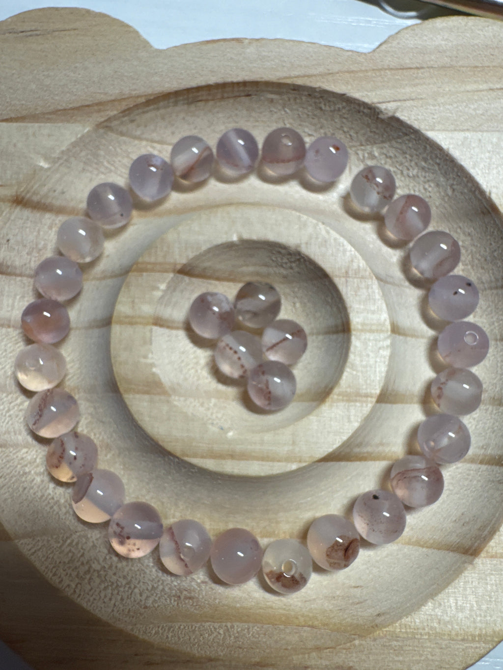 Loose Icy purple floating Lychee Jelly Agate 6mm 30pcs