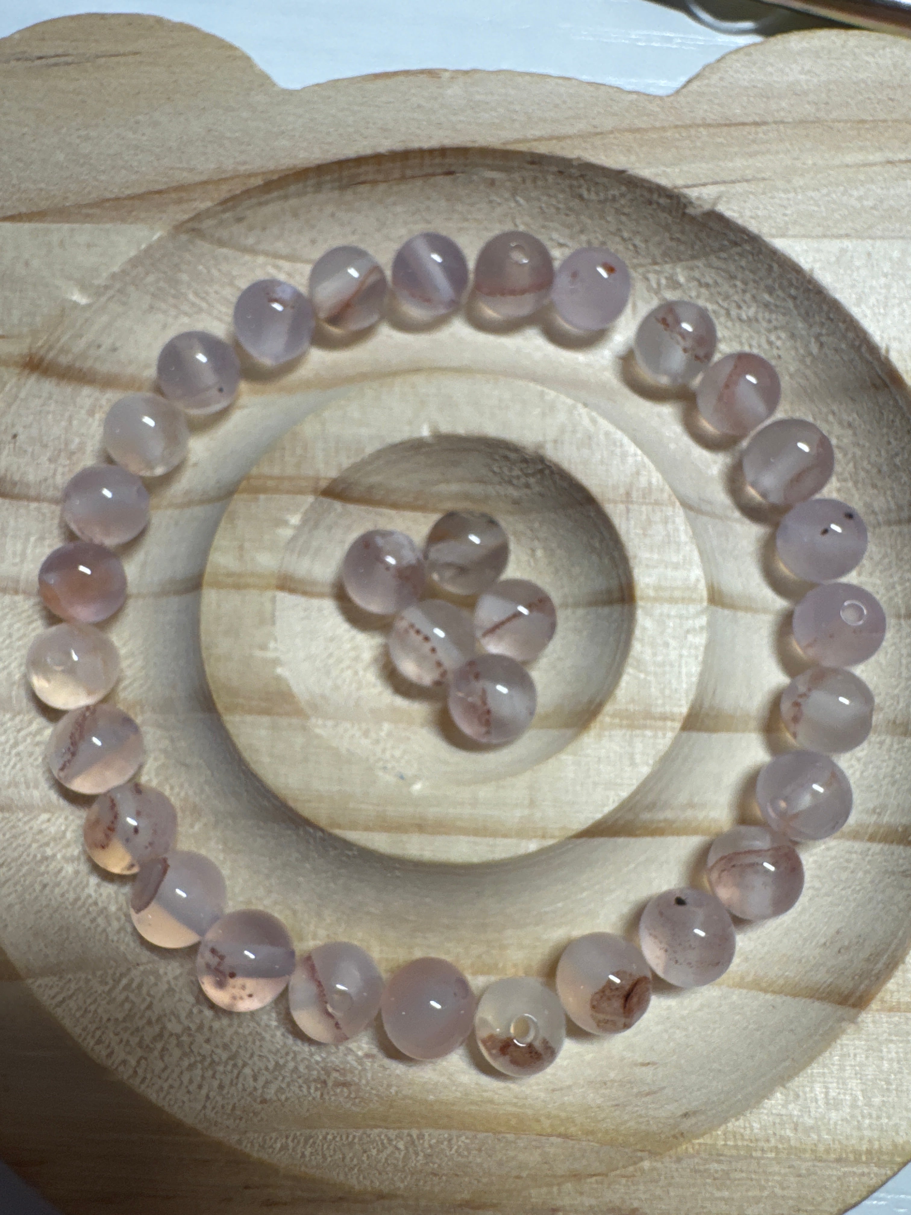 Loose Icy purple floating Lychee Jelly Agate 6mm 30pcs