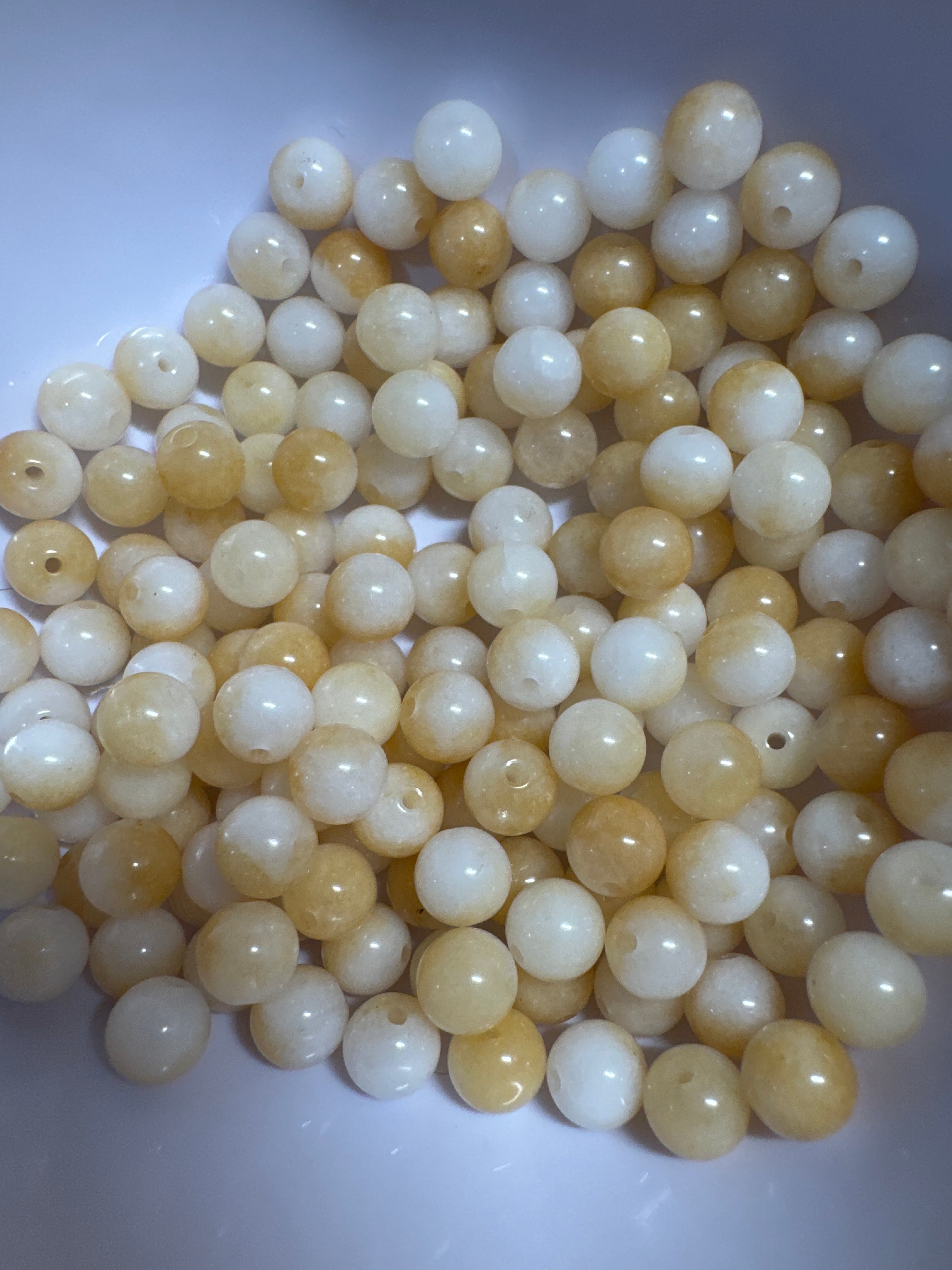 Loose Sugar-White Hetian Jade beads 6mm 30pcs