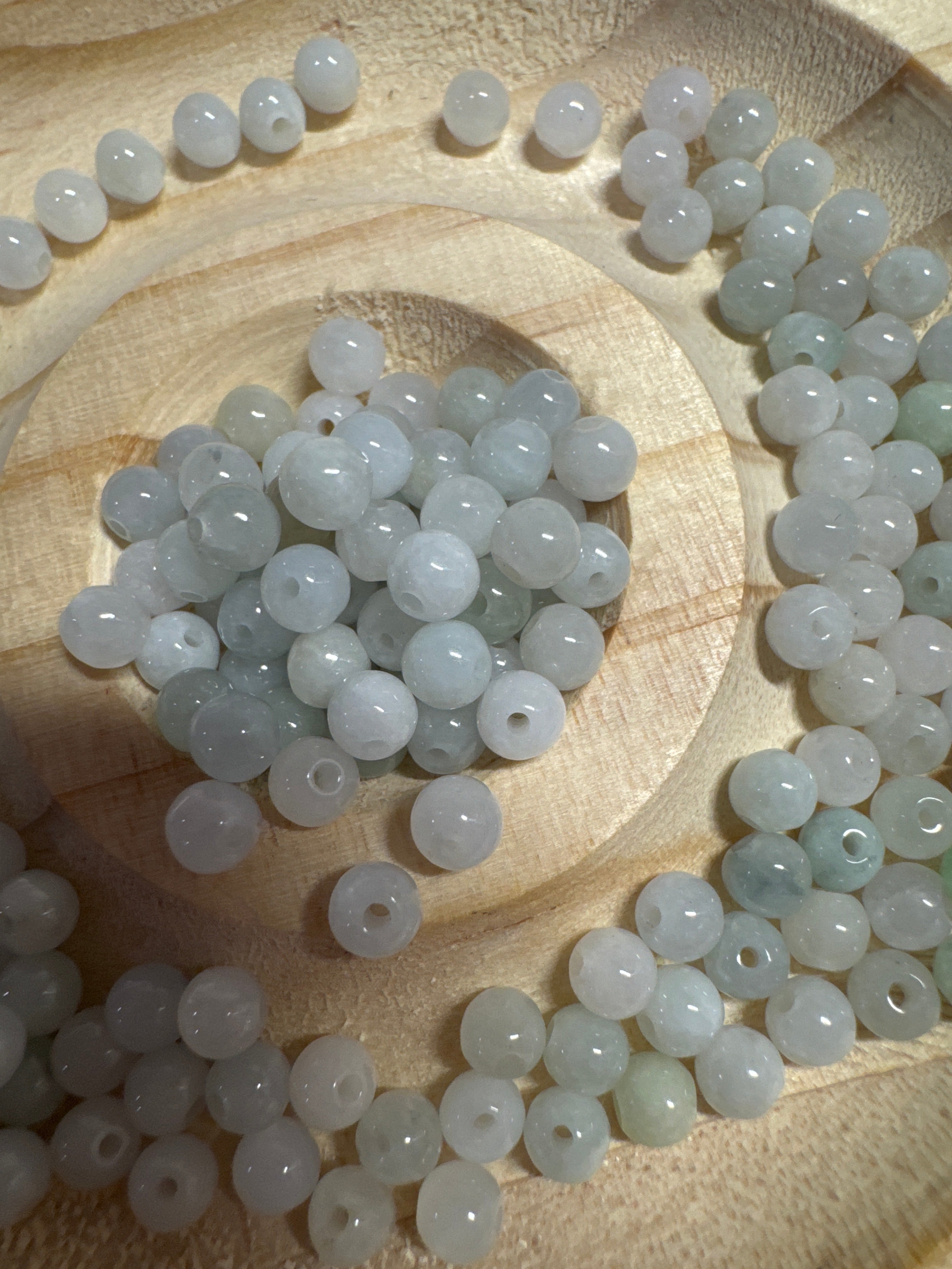 Loose Burma Jade beads 3mm 10pcs